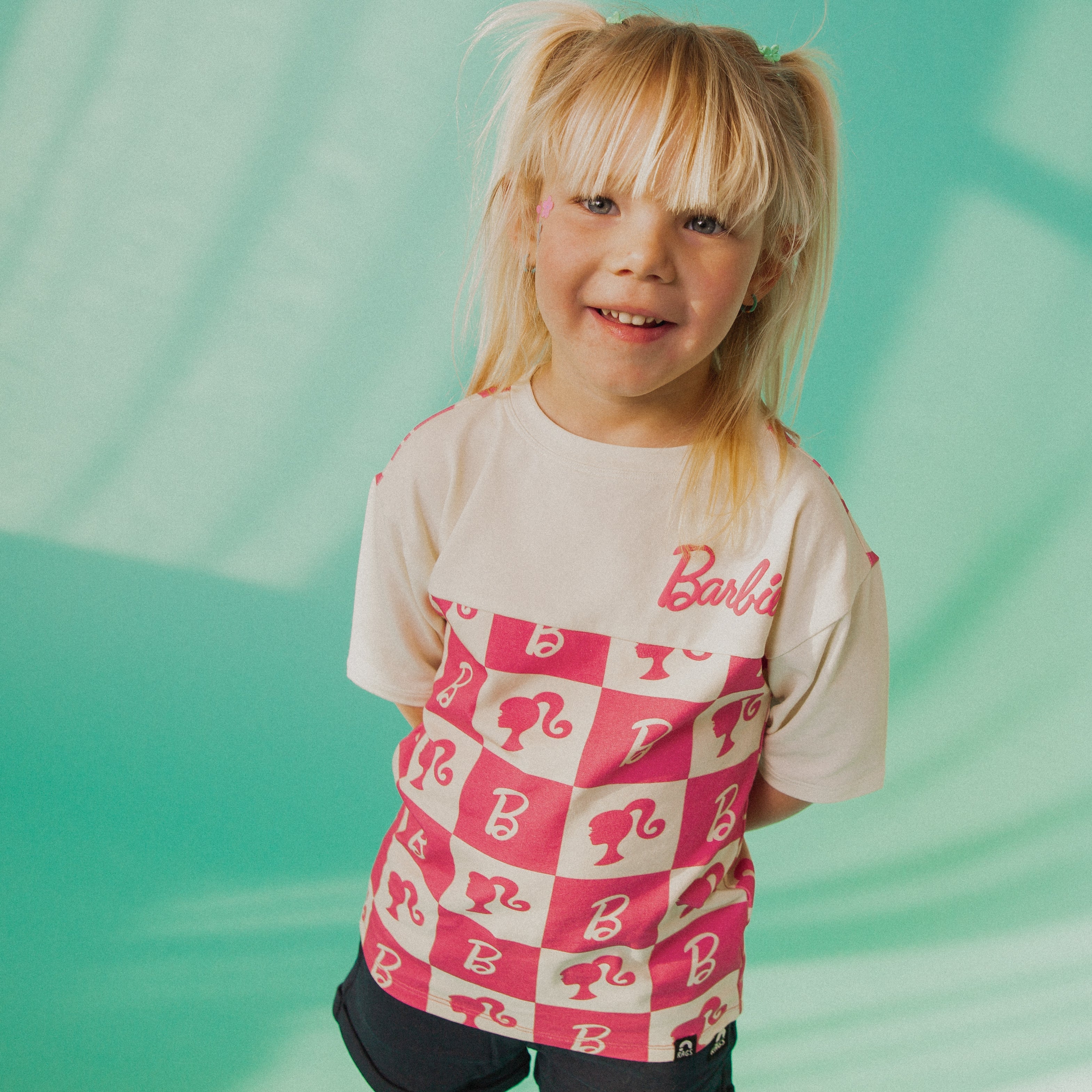 ***PREORDER*** Drop Shoulder Tee - Barbie Check PREORDER - Mattel Barbie Collection by RAGS