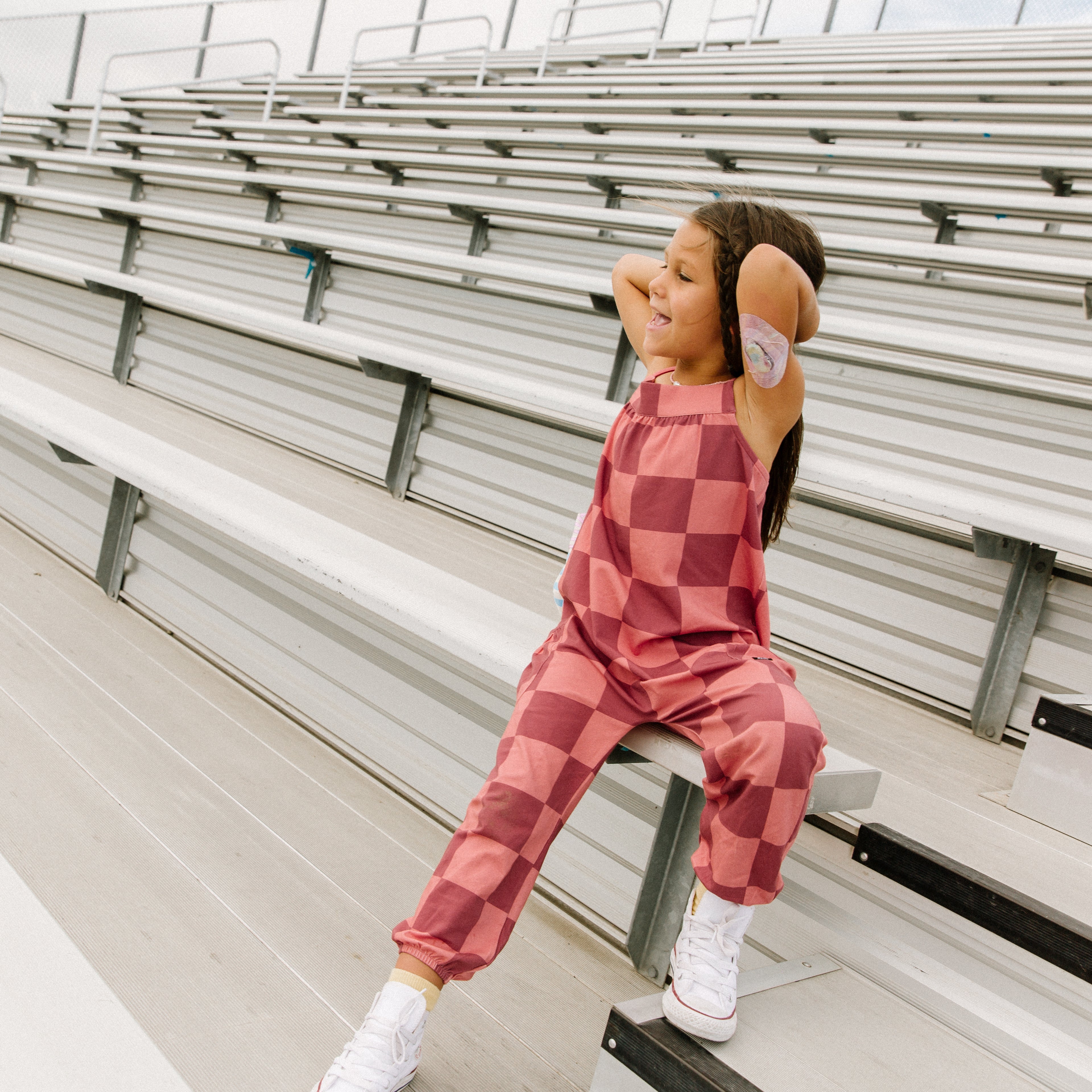 Strappy Jumper - 'Pink Check'