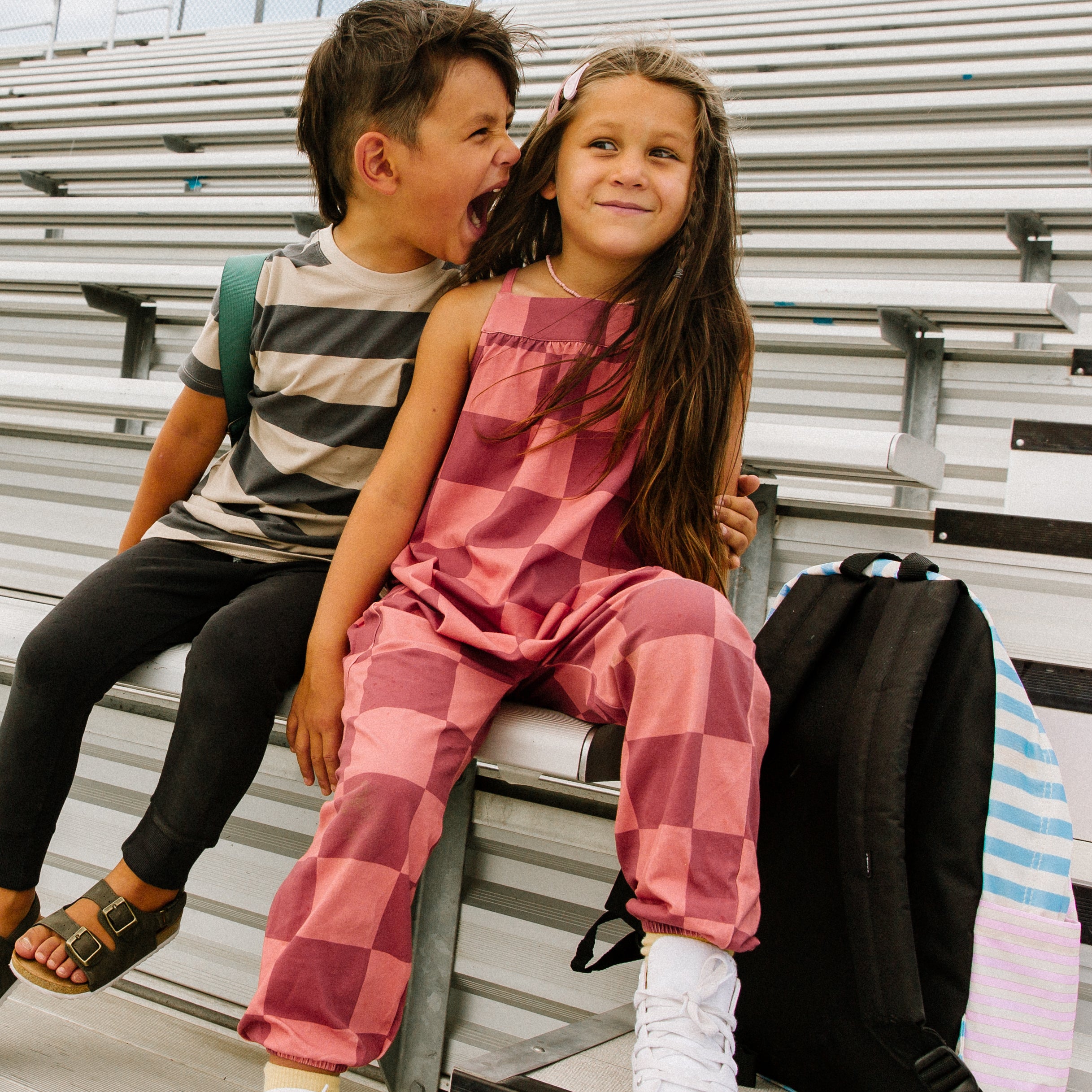 Essentials Short Sleeve Chest Pocket Rounded Kids Tee - 'Urban Chic Stripe'