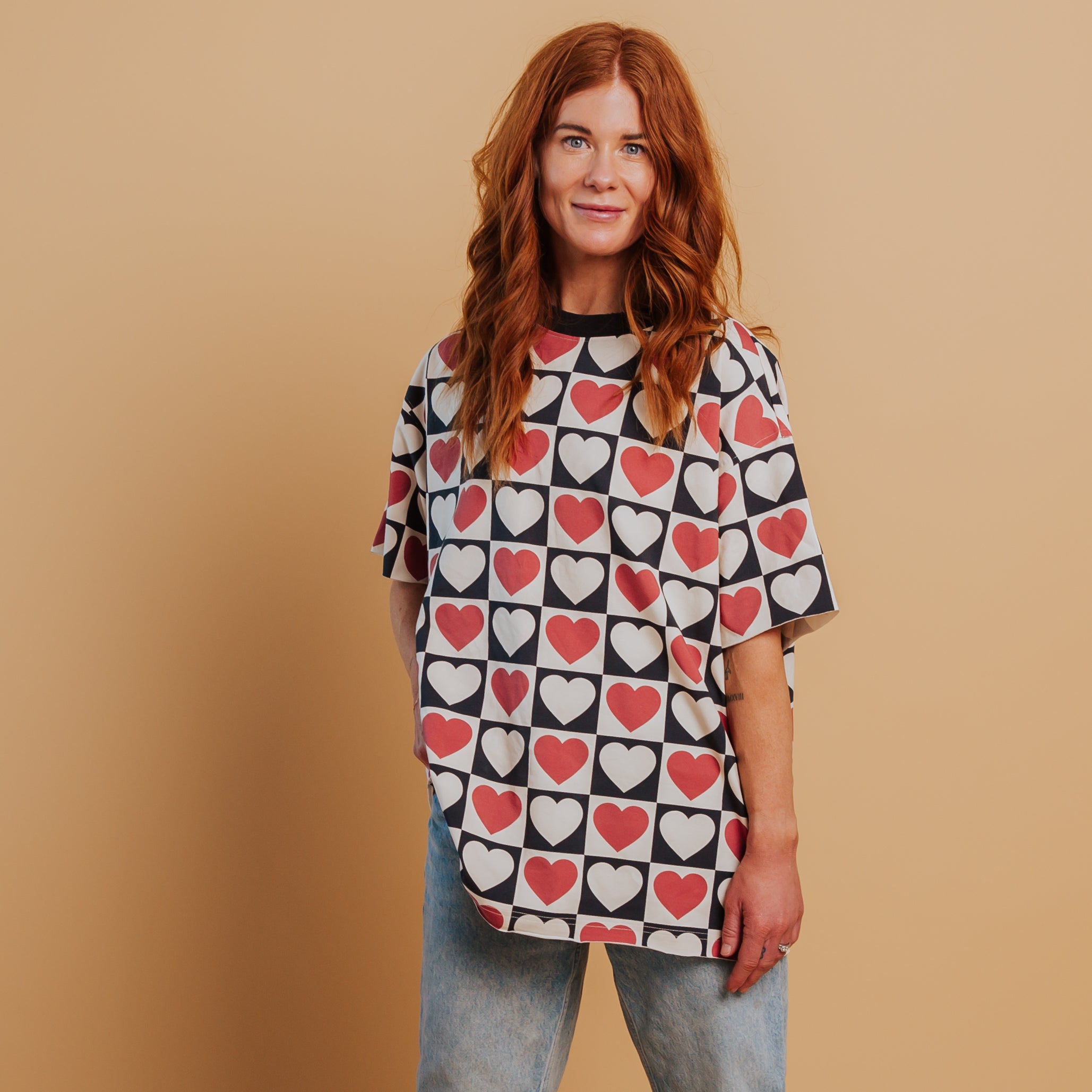 Boyfriend Tee - Heart Check