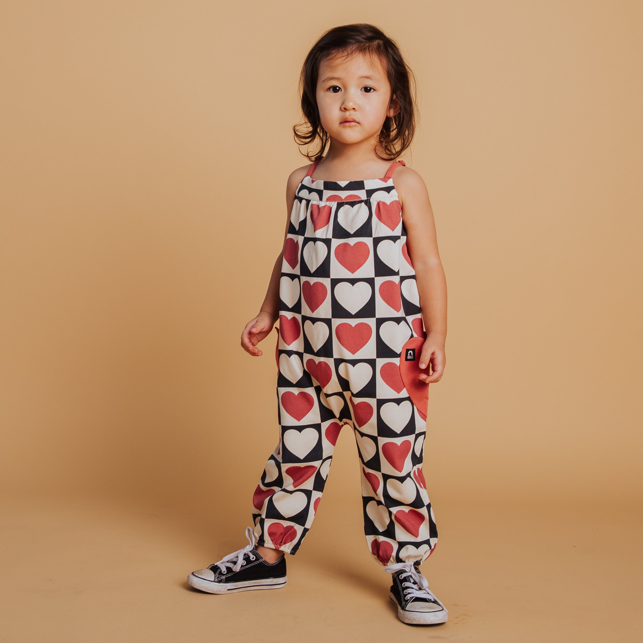 Strappy Jumper - Heart Check Print