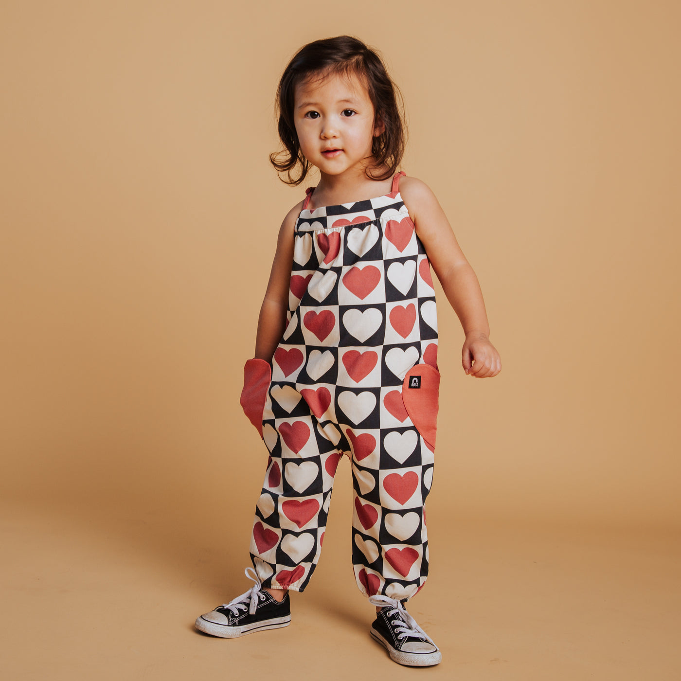 Strappy Jumper - Heart Check Print