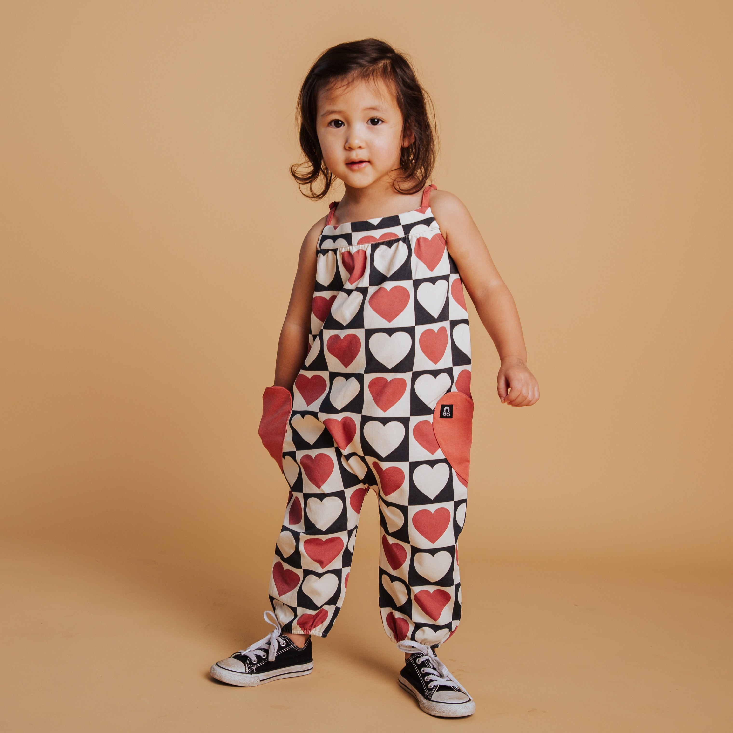 Strappy Jumper - Heart Check Print