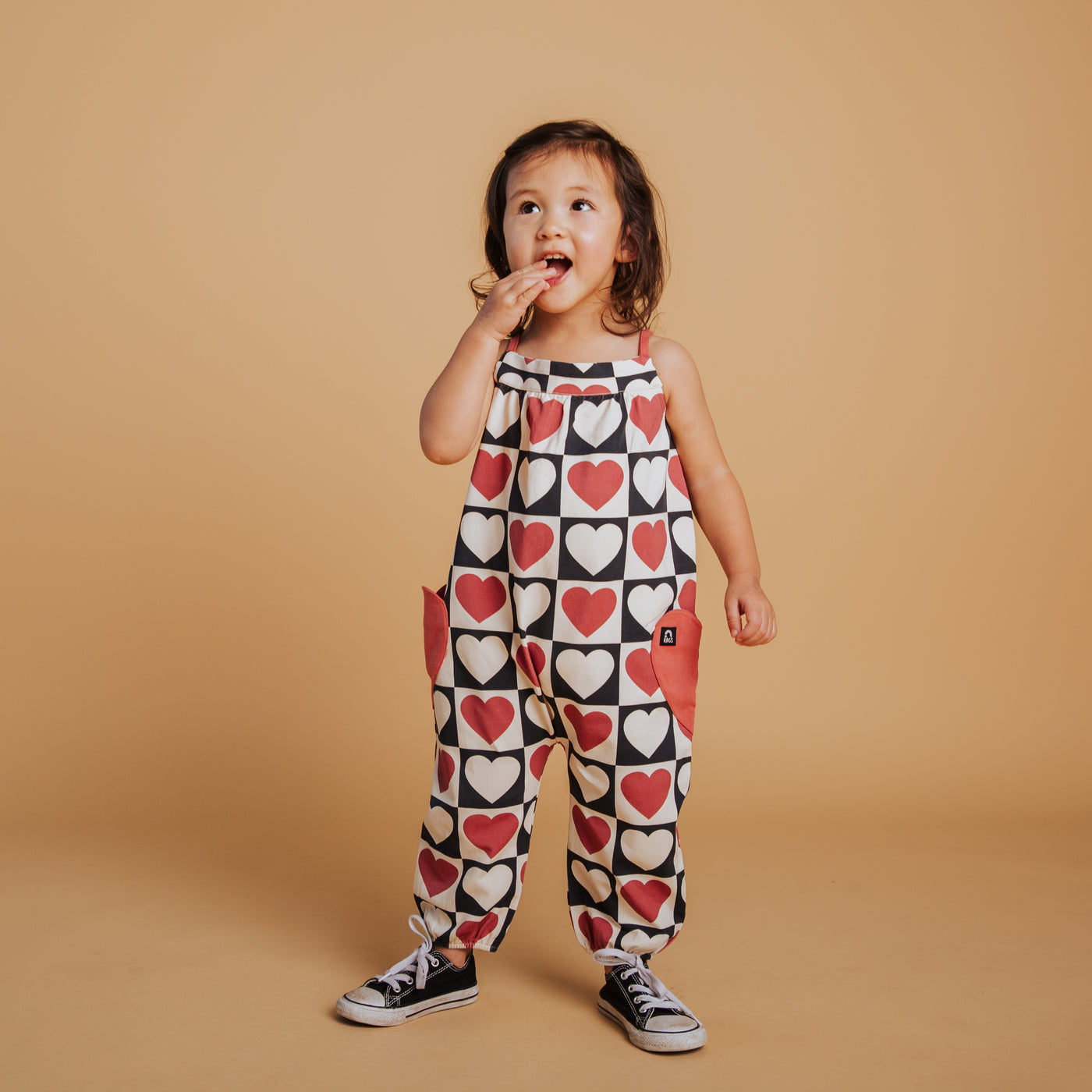 Strappy Jumper - Heart Check Print