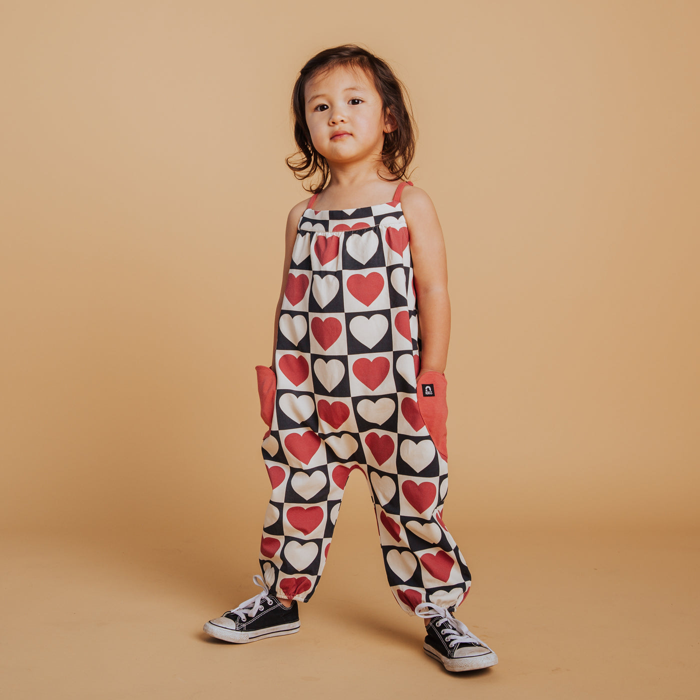 Strappy Jumper - Heart Check Print