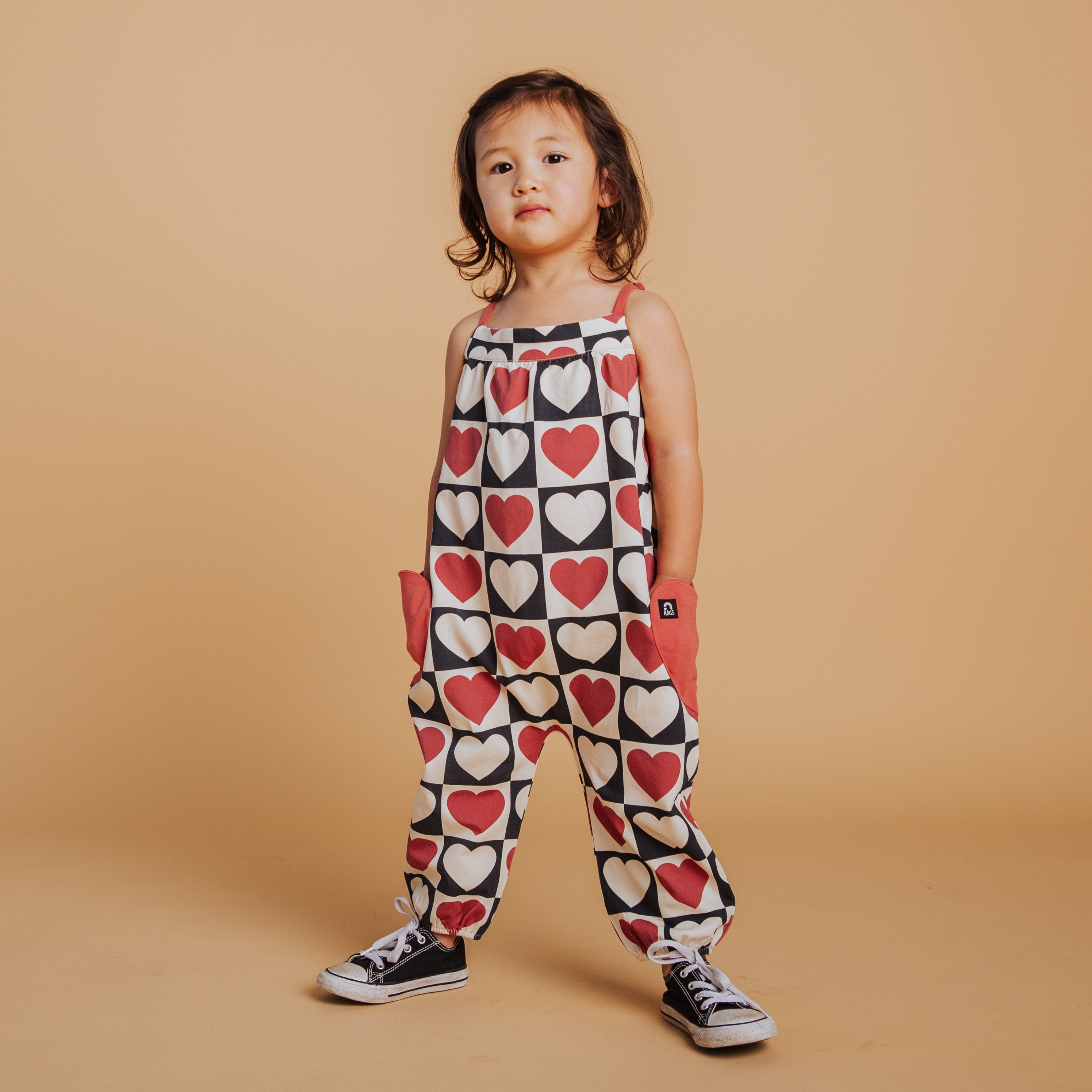 Strappy Jumper - Heart Check Print