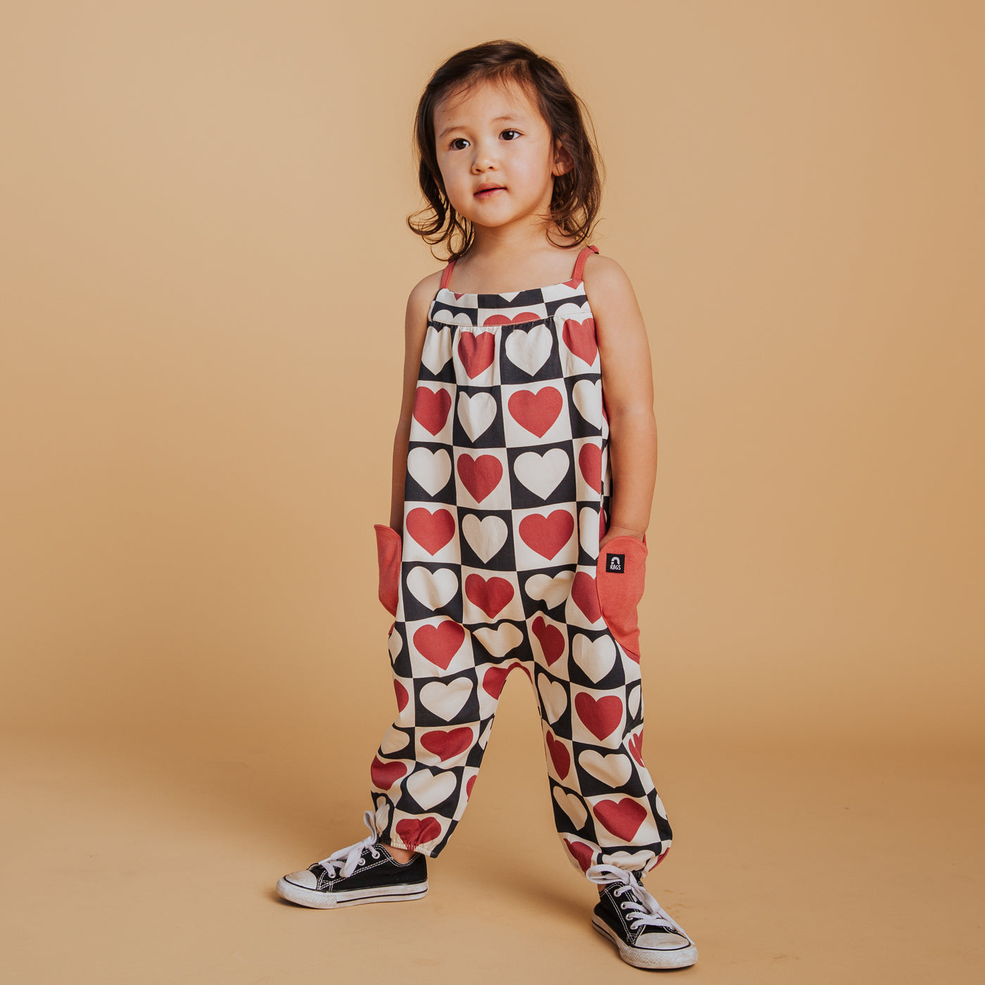 Strappy Jumper - Heart Check Print