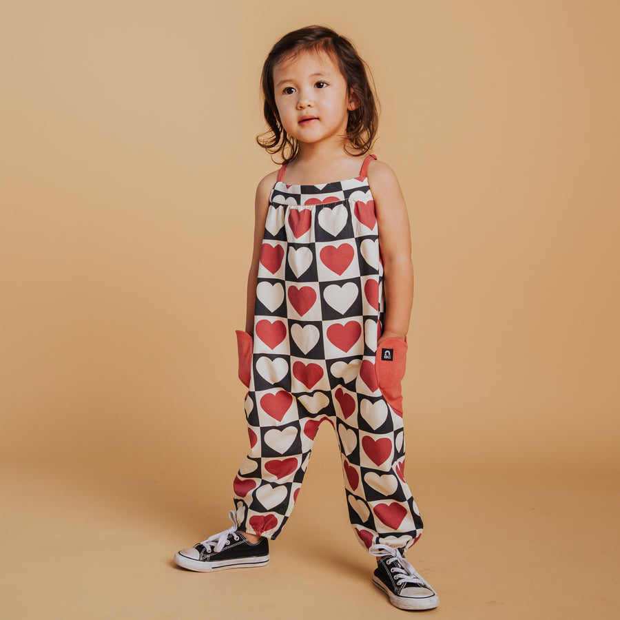 Strappy Jumper - Heart Check Print