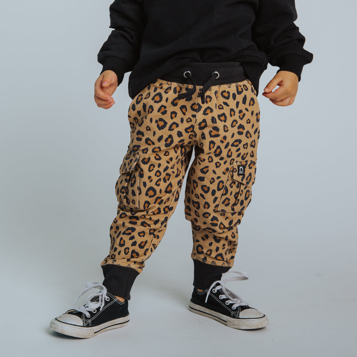 Relaxed Fit Cargo Joggers - Leopard