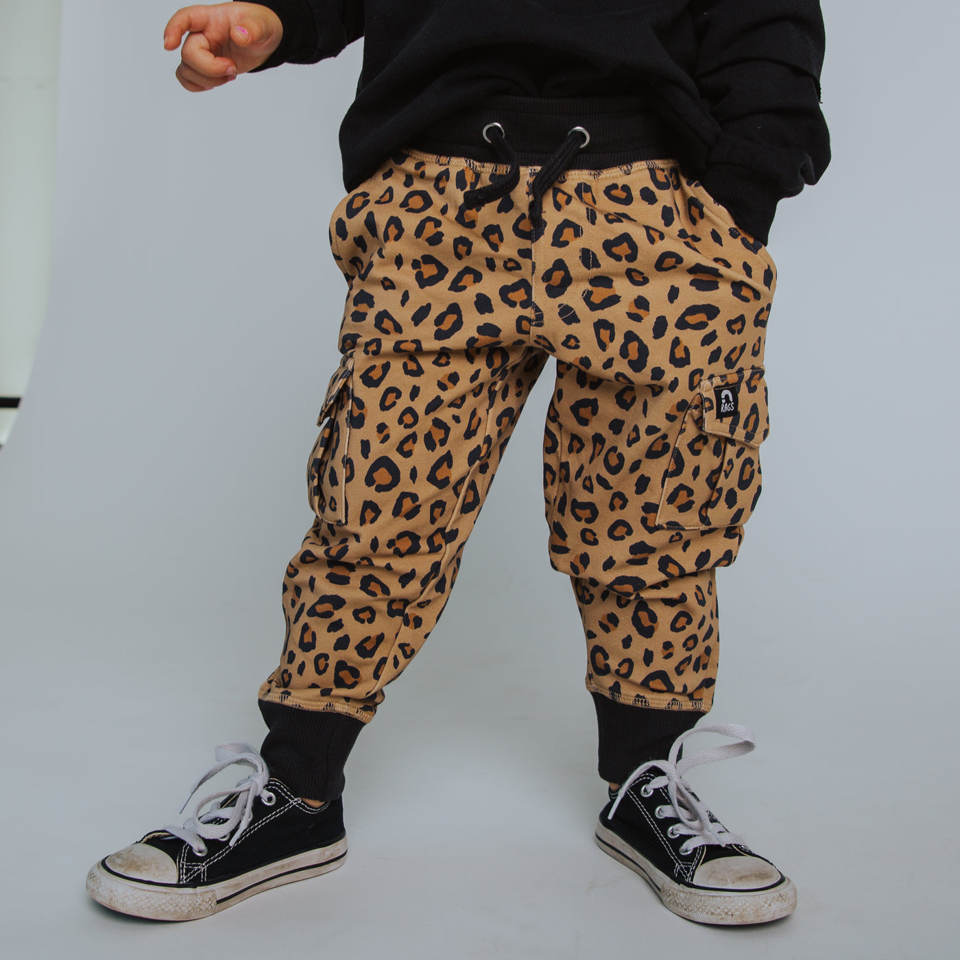 Relaxed Fit Cargo Joggers - Leopard