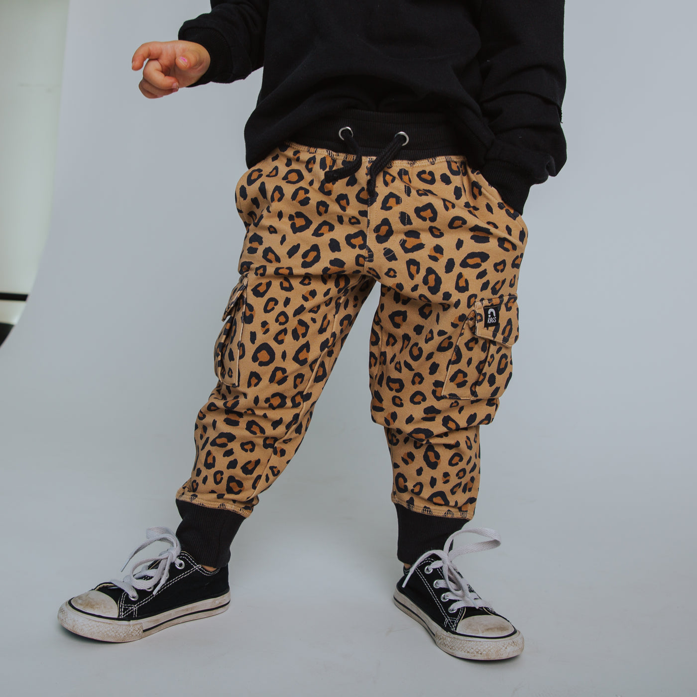 Relaxed Fit Cargo Joggers - Leopard