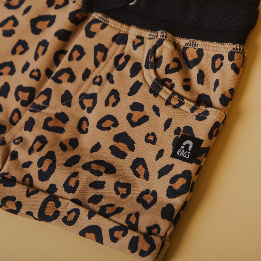 Rolled Hem Shorts - Leopard