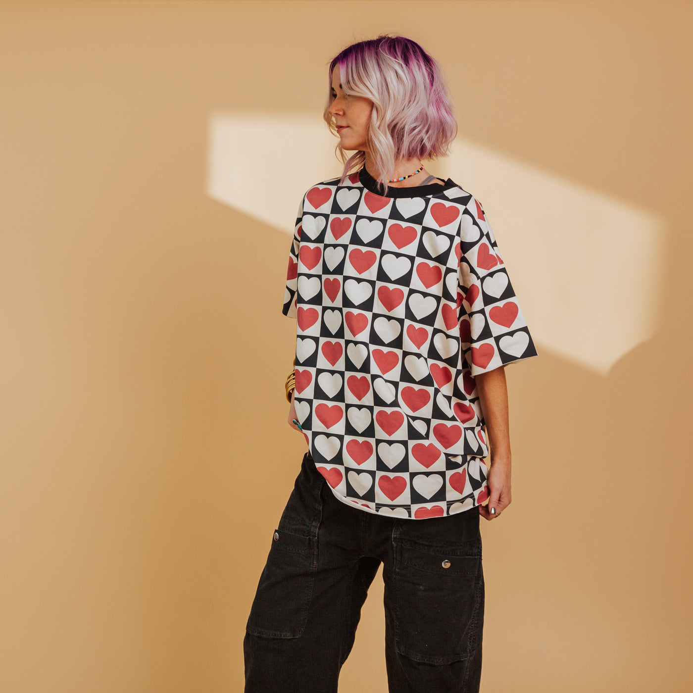 Boyfriend Tee - Heart Check