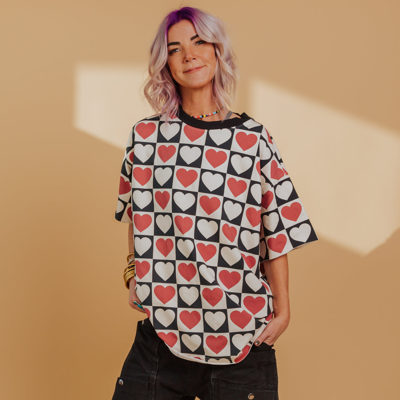 Boyfriend Tee - Heart Check