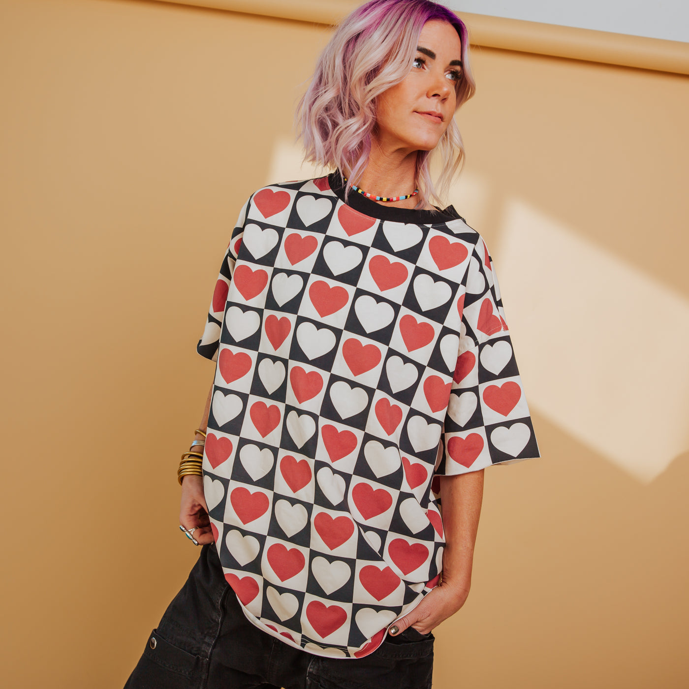 Boyfriend Tee - Heart Check