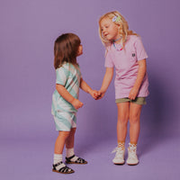 Kids Essentials Shorts - Sea Foam Diagonal Stripe