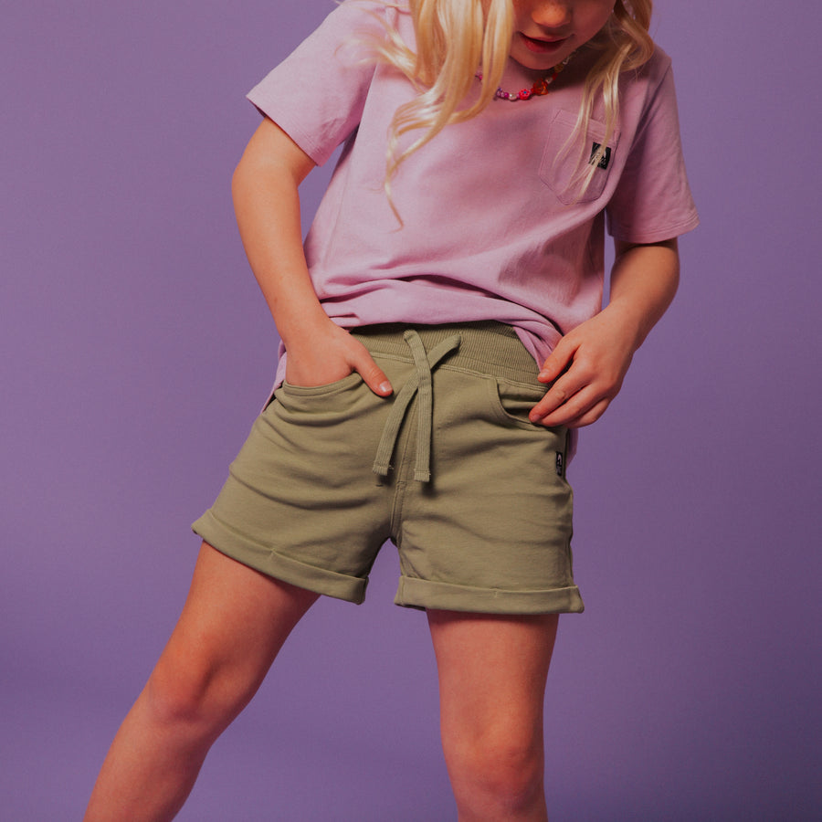 Essentials Shorts with Rolled Hem - 'Olive'