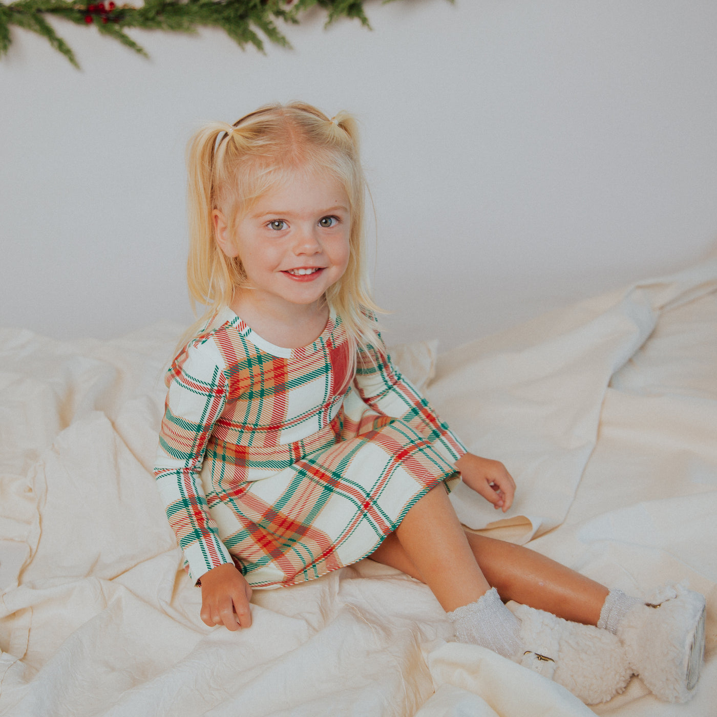 Long Sleeve Dress - Holiday Plaid