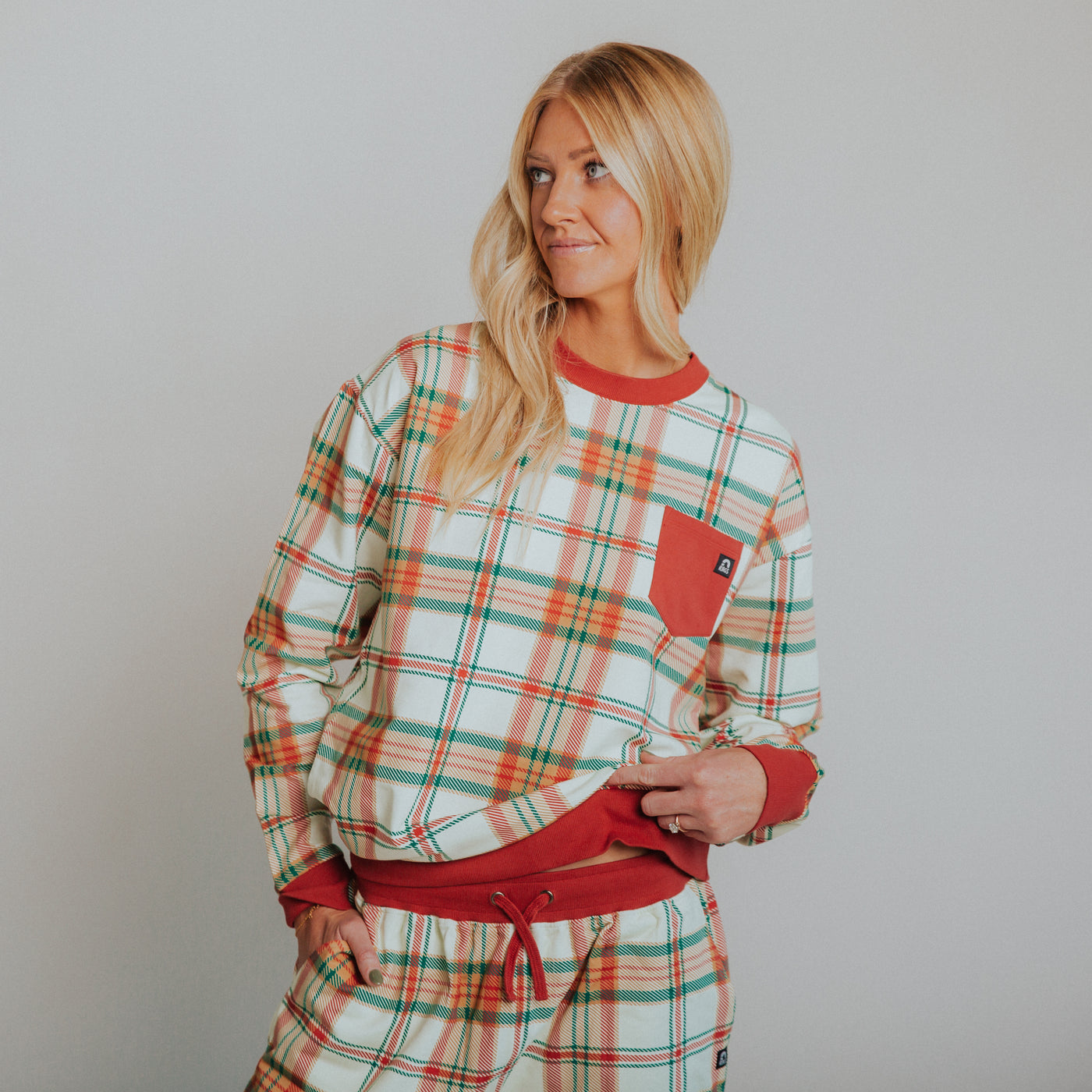 Adult Unisex Crewneck - Holiday Plaid