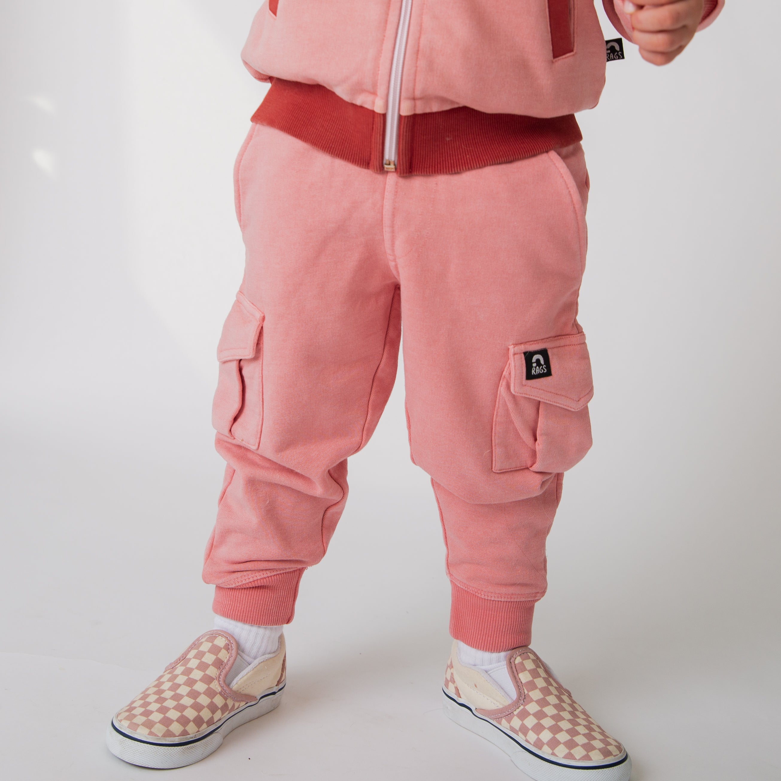 Relaxed Fit Joggers - Washed Pink Denim