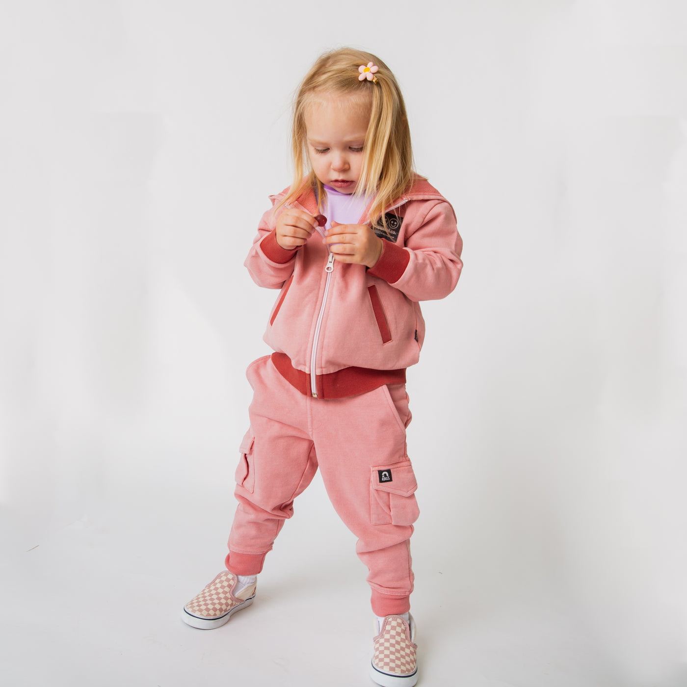 Relaxed Fit Joggers - Washed Pink Denim