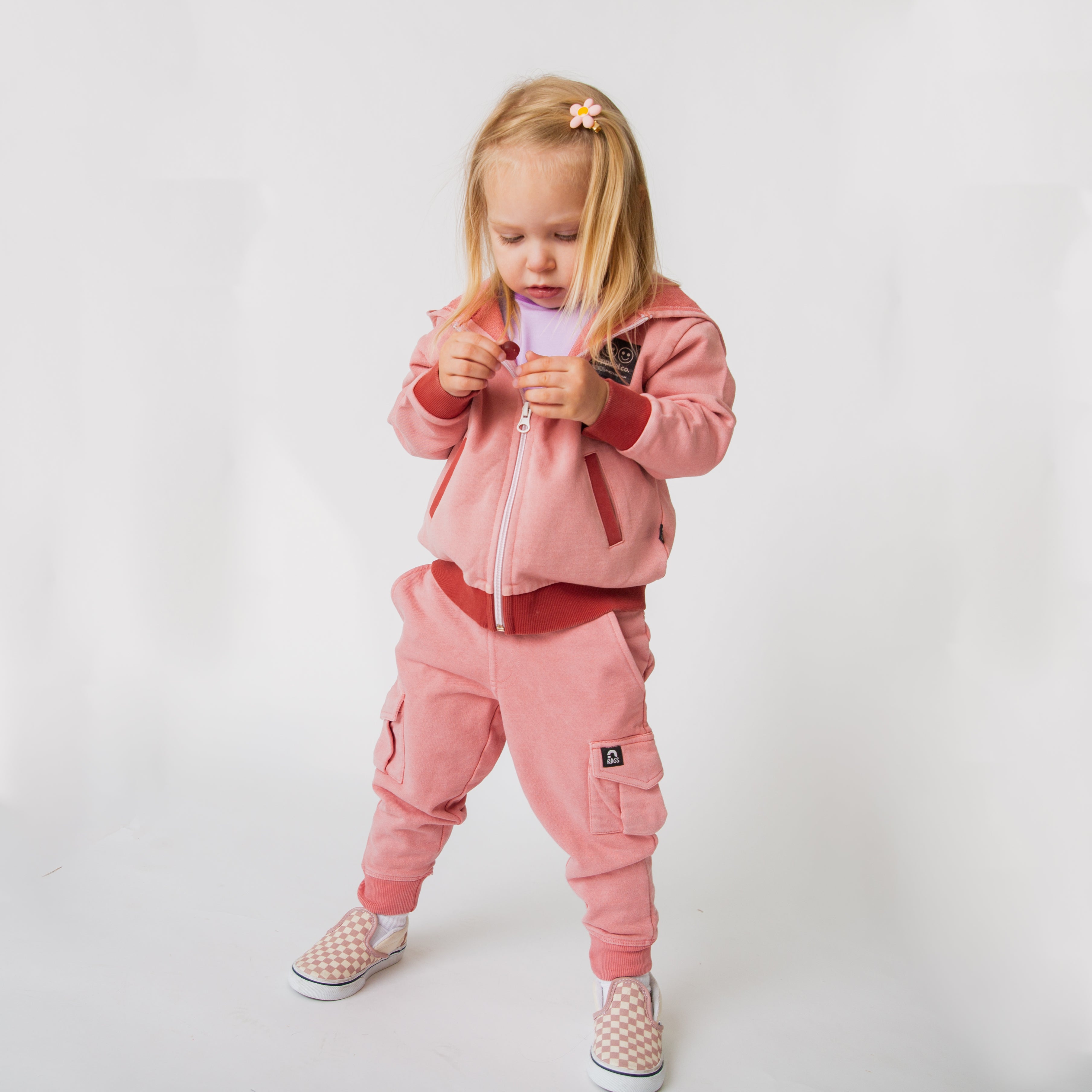 Relaxed Fit Joggers - Washed Pink Denim