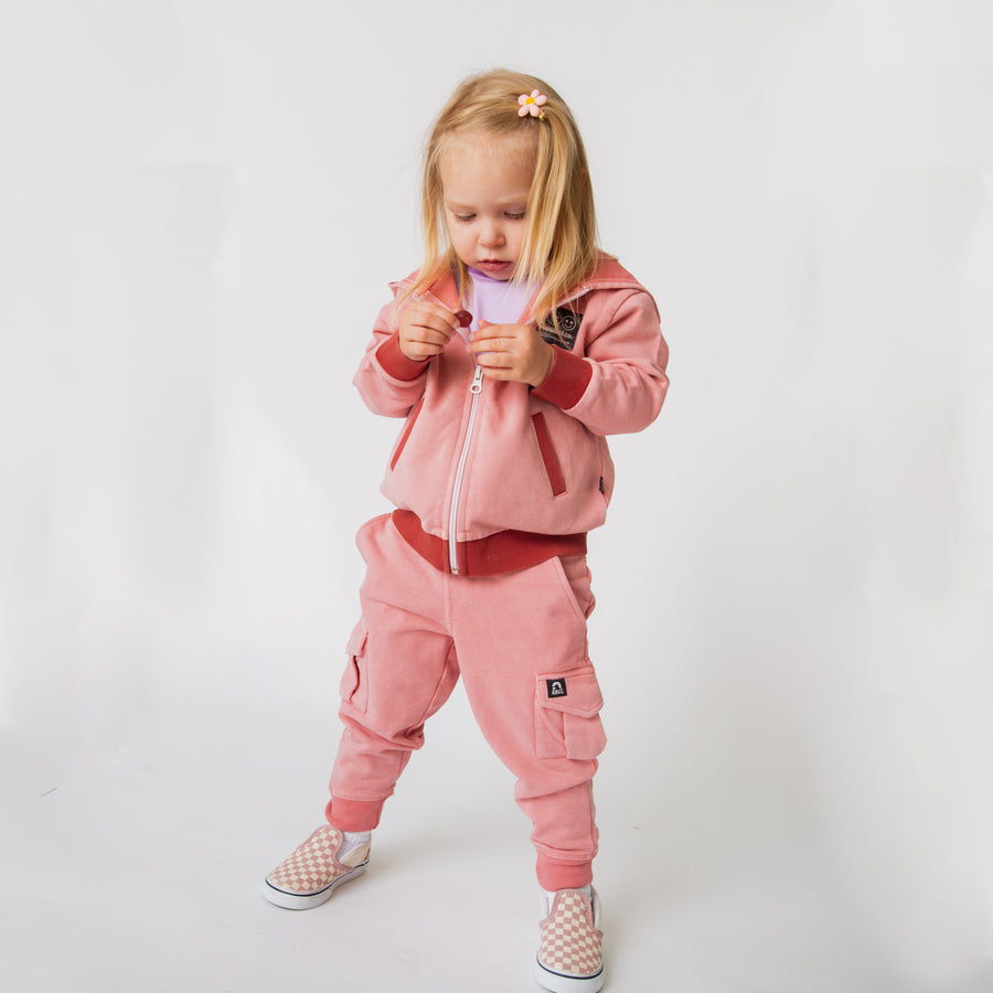 Relaxed Fit Joggers - Washed Pink Denim