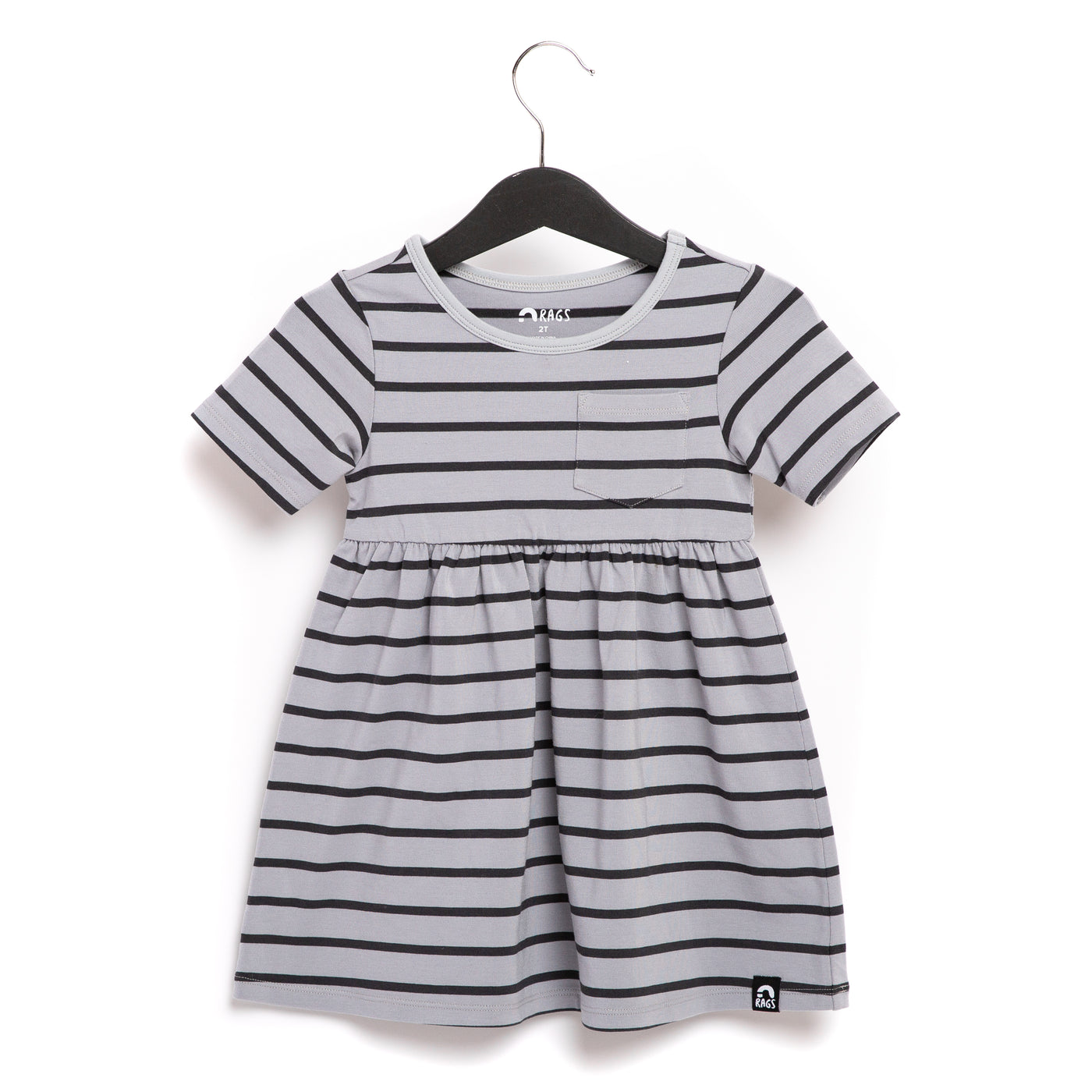 Essentials Short Sleeve with Chest Pocket Dress - 'Quarry Stripe (FINAL SALE)'