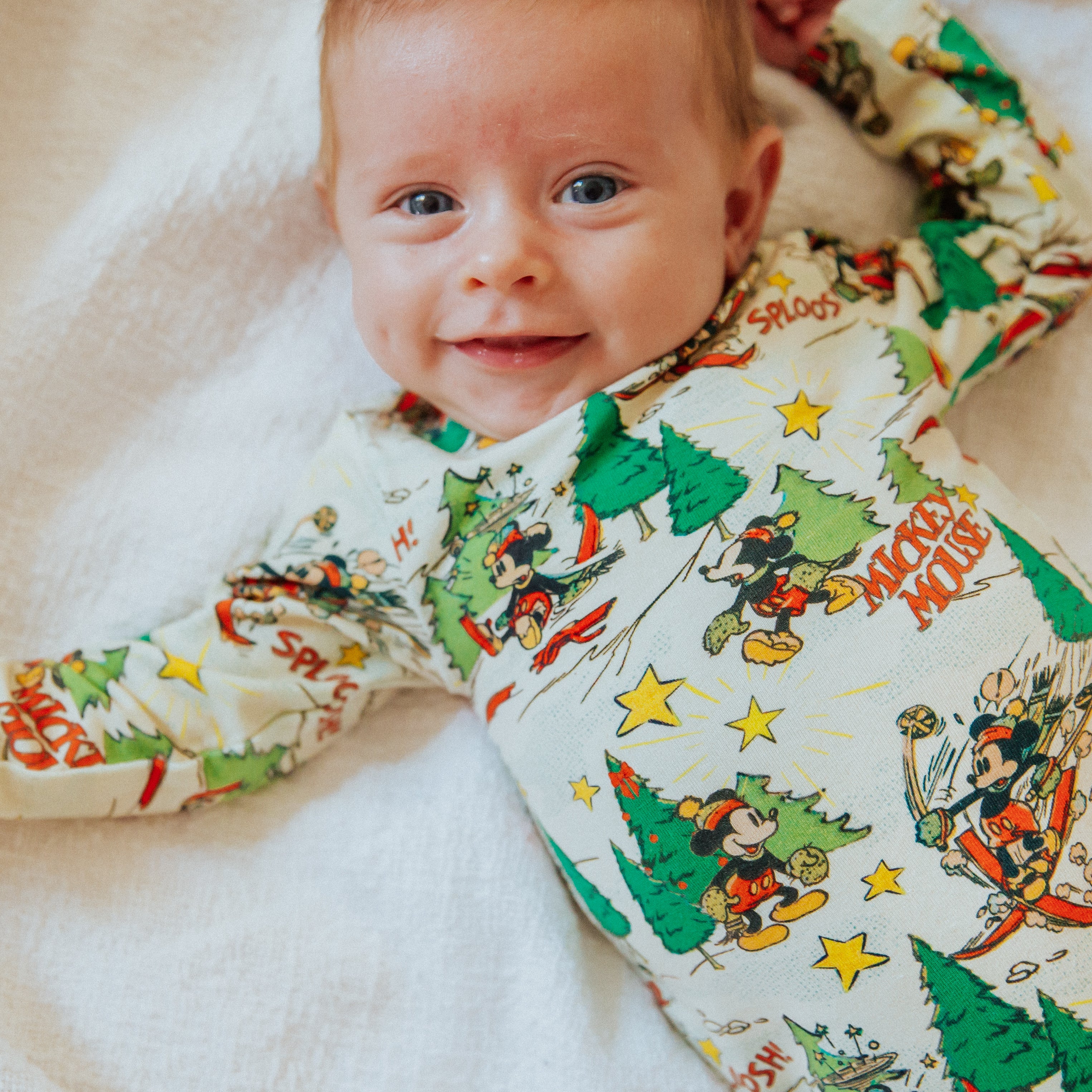 Infant Peekabooty™ Rag Romper - 'Skiing Mickey Mouse (FINAL SALE)' - Disney Christmas Collection from RAGS