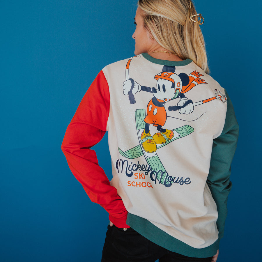 Adult Sweatshirt - 'Skiing Mickey Mouse (FINAL SALE)' - Disney Christmas Collection from RAGS