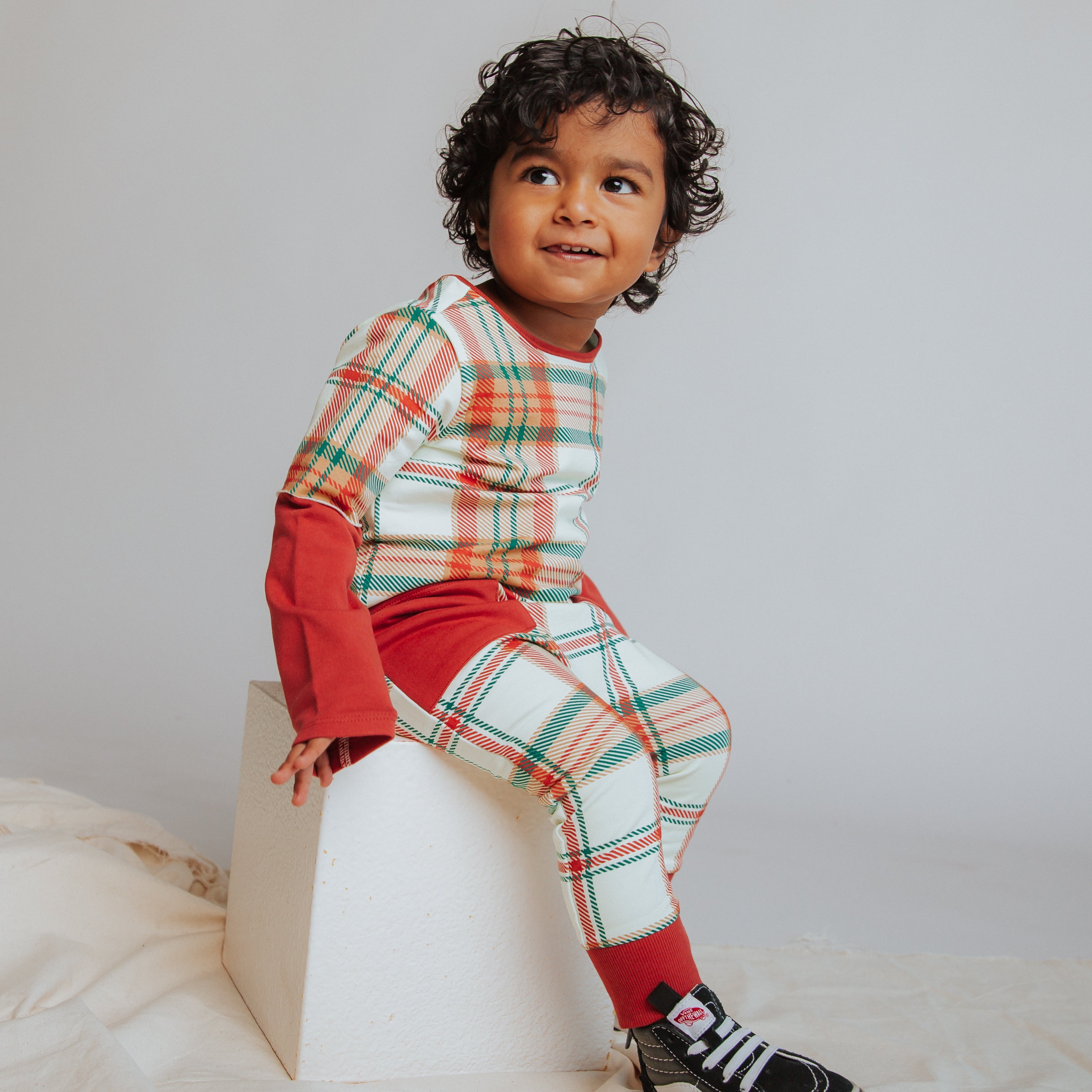 Rag Romper - Holiday Plaid