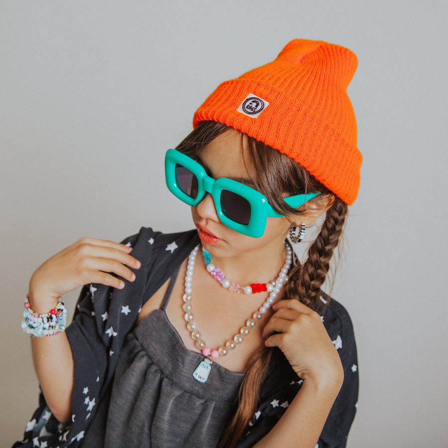 Rags Knit Beanie - 'Neon Orange'
