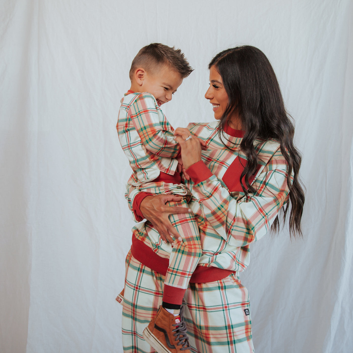 Relaxed Fit Joggers - Holiday Plaid