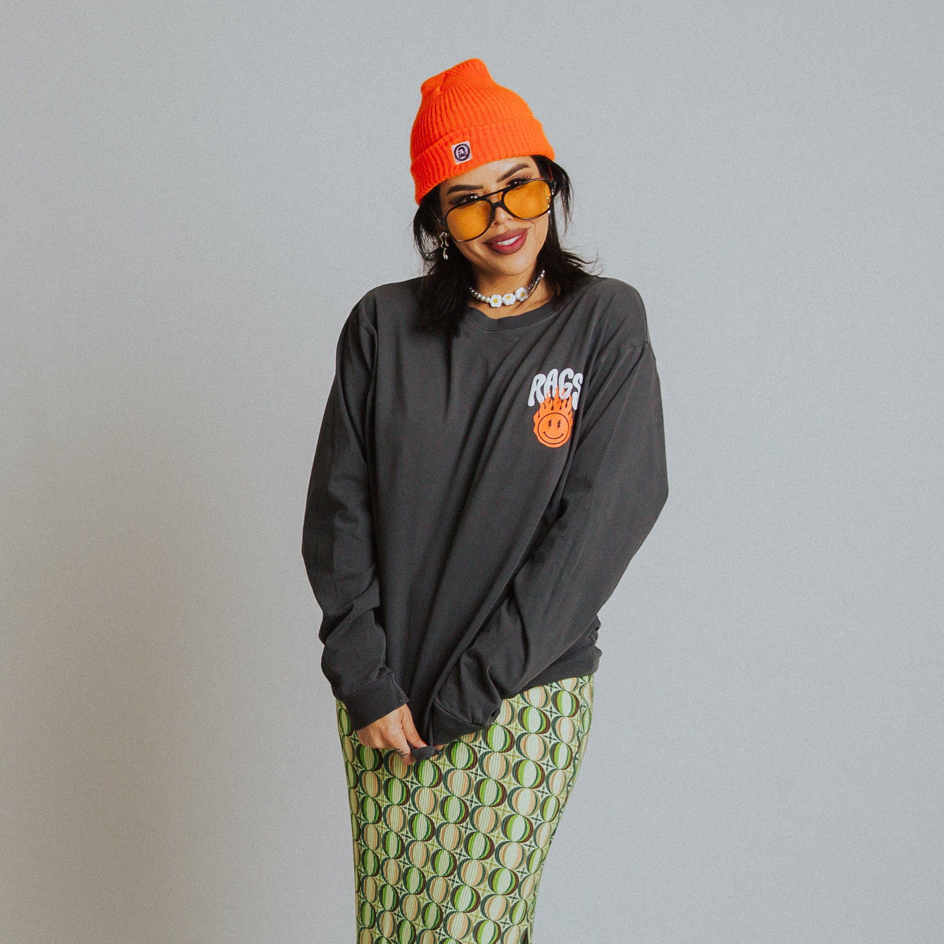 Basic Beanie - 'Neon Orange' · RAGS.com