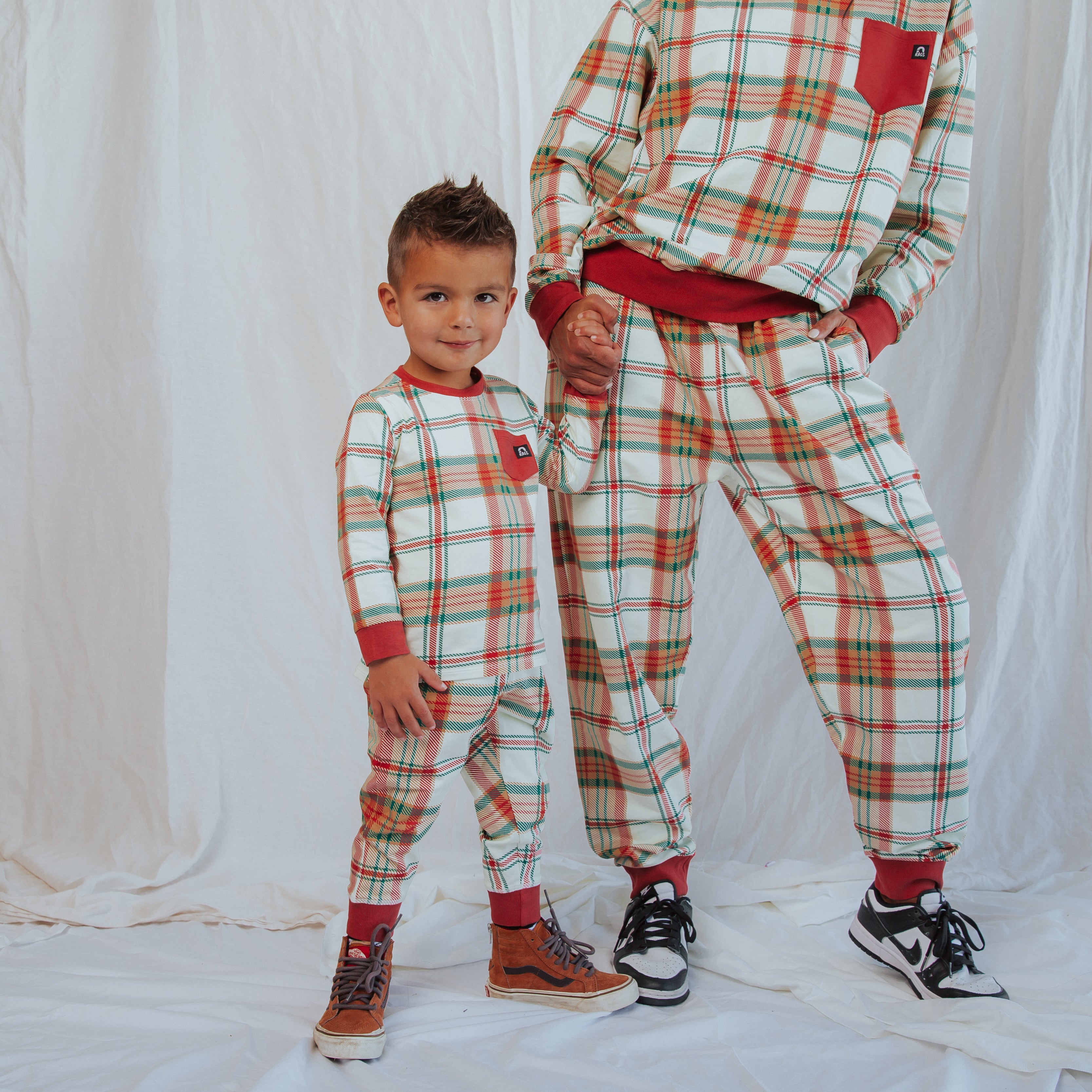 Relaxed Fit Joggers - Holiday Plaid