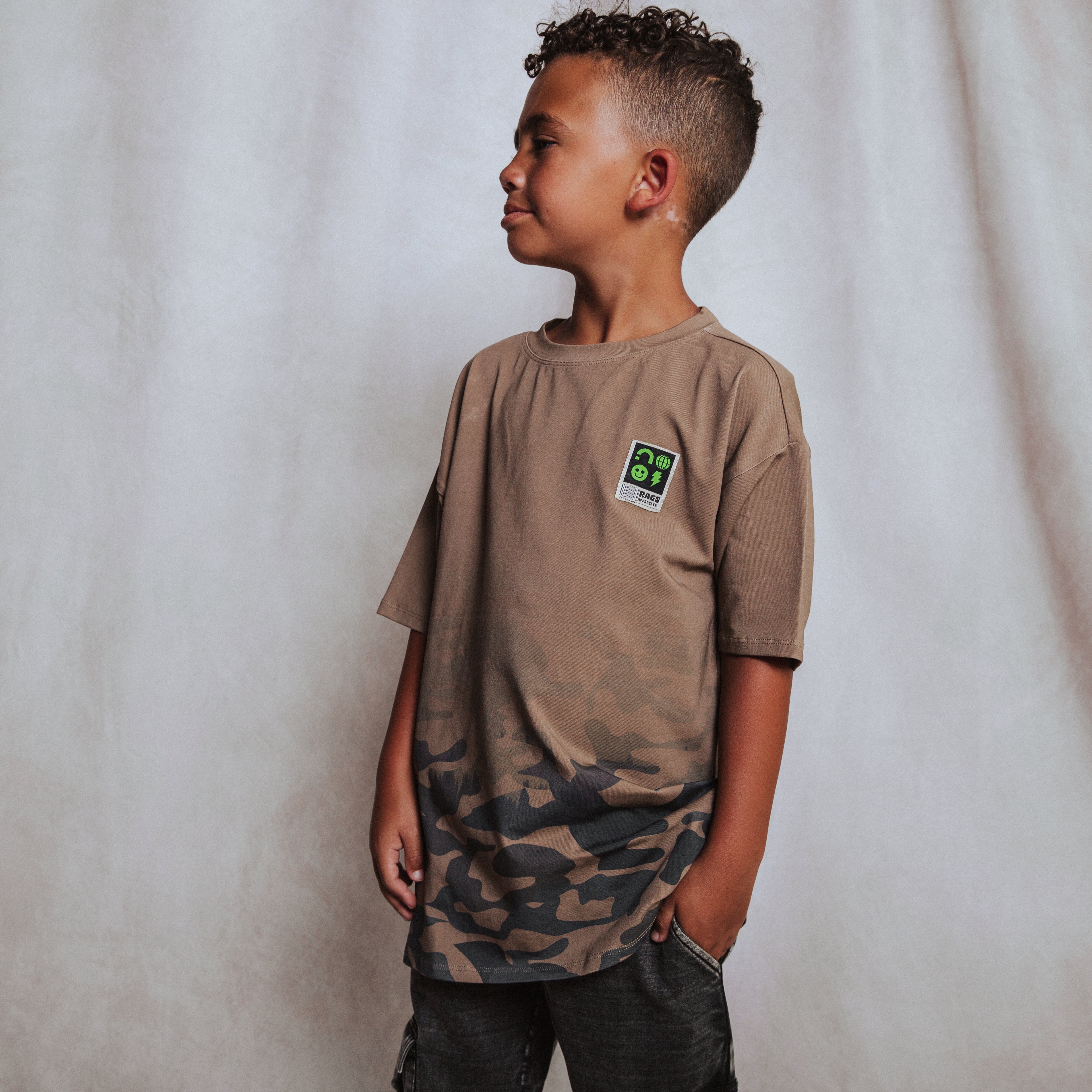 Drop Shoulder Tee - Dip Dye Camo