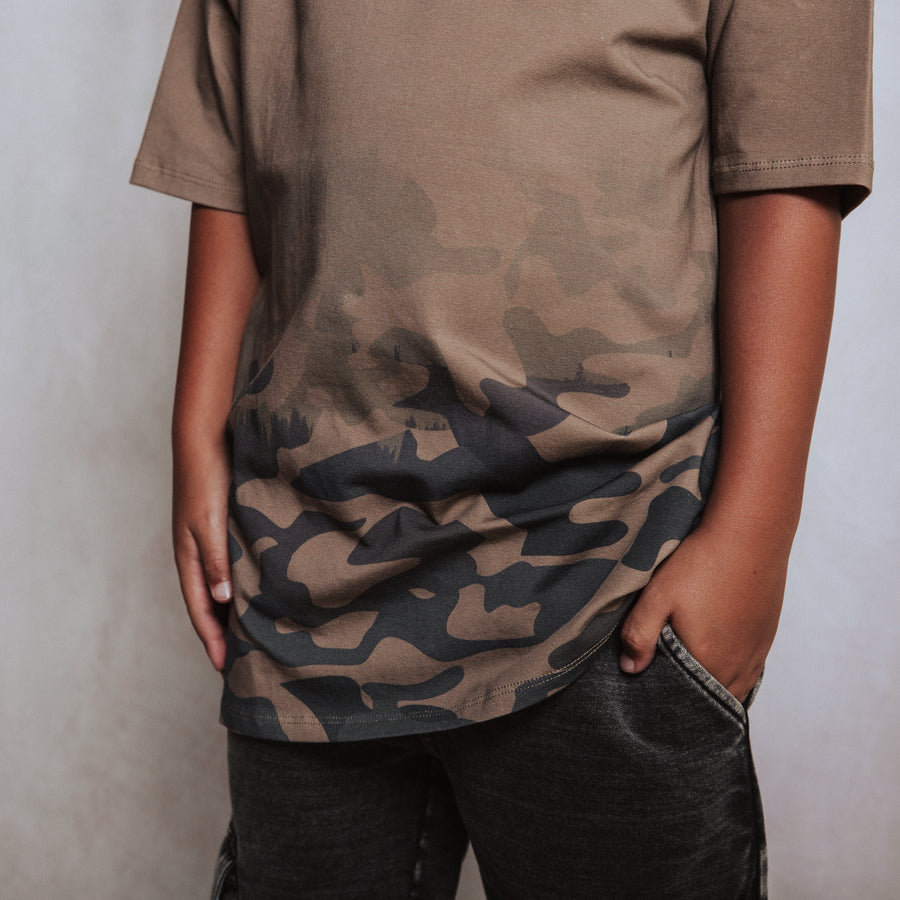 Drop Shoulder Tee - Dip Dye Camo