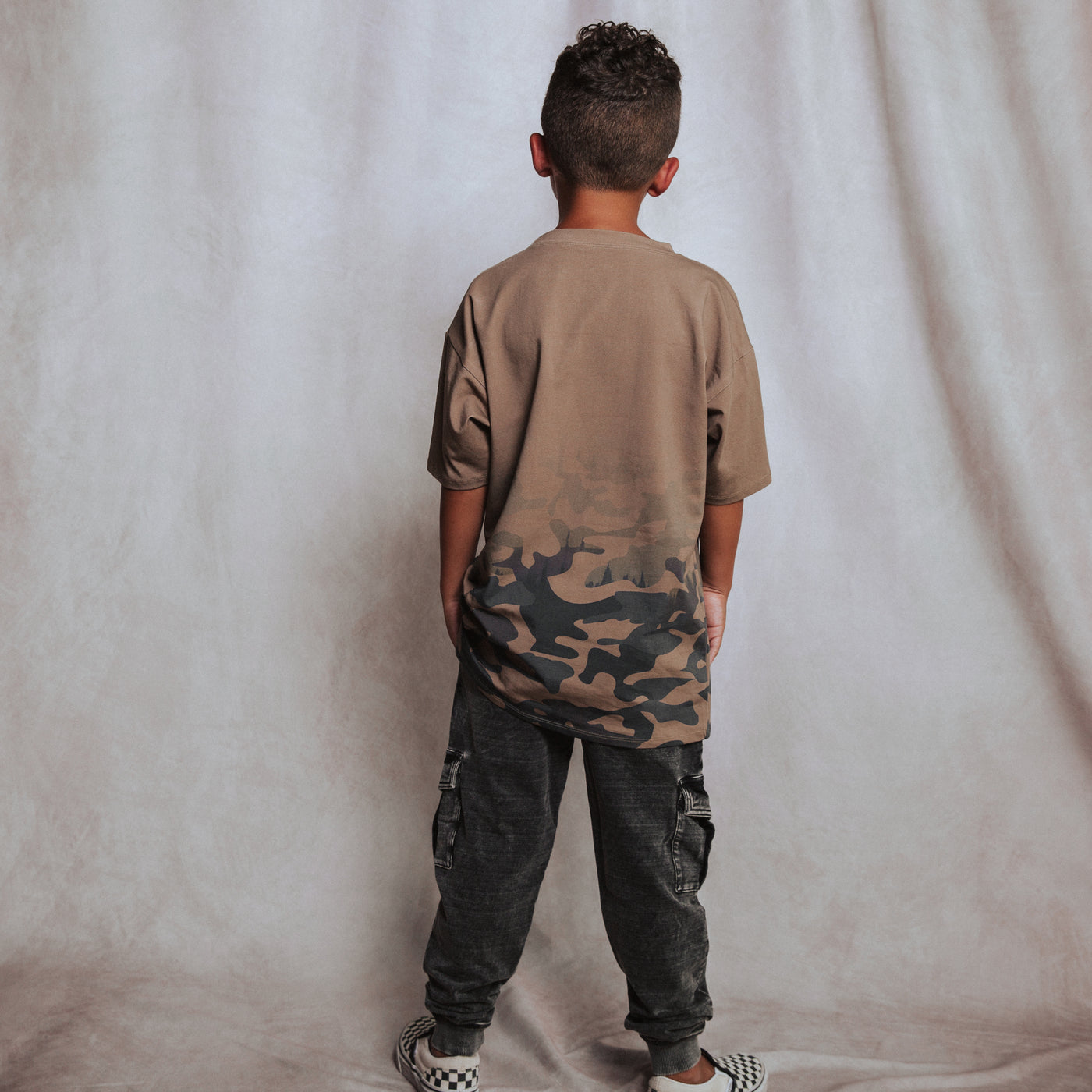 Drop Shoulder Tee - Dip Dye Camo