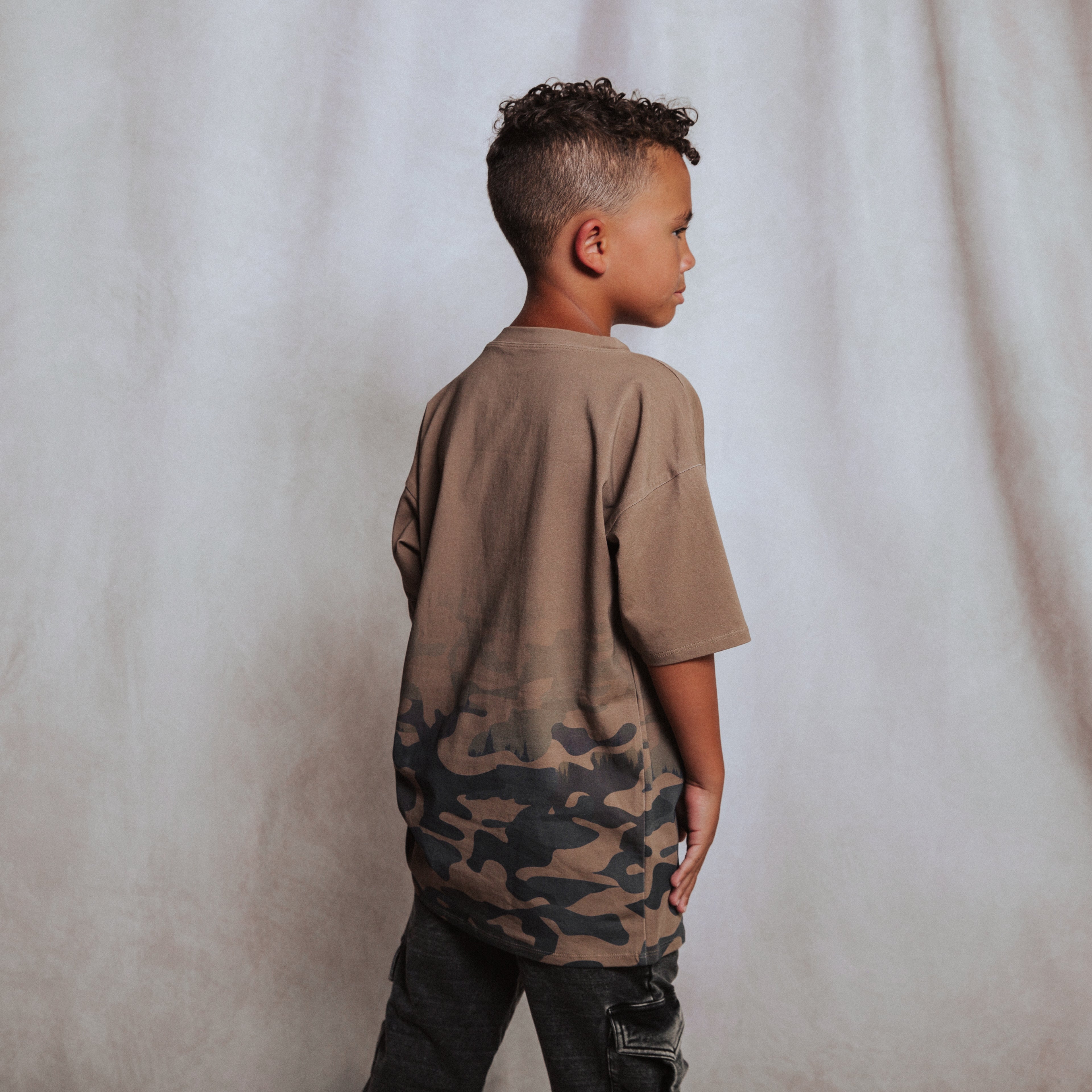 Drop Shoulder Tee - Dip Dye Camo