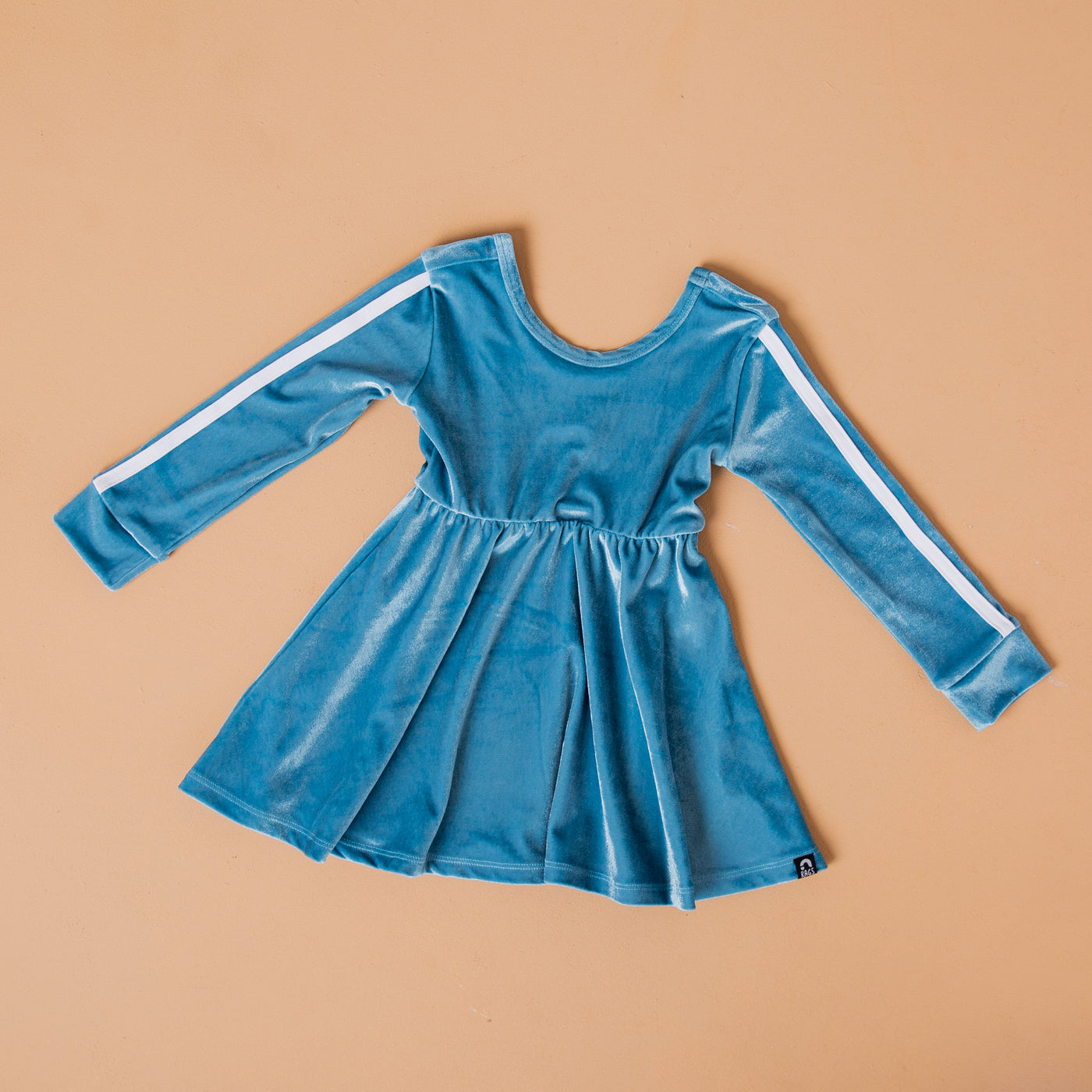 Long Sleeve Swing Dress -  'Blue Velvet'