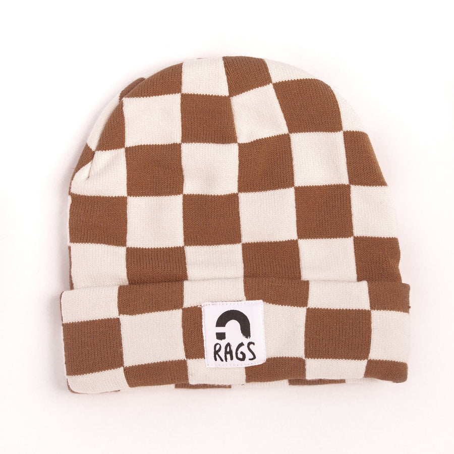 Basic Beanie - 'Brown Check'