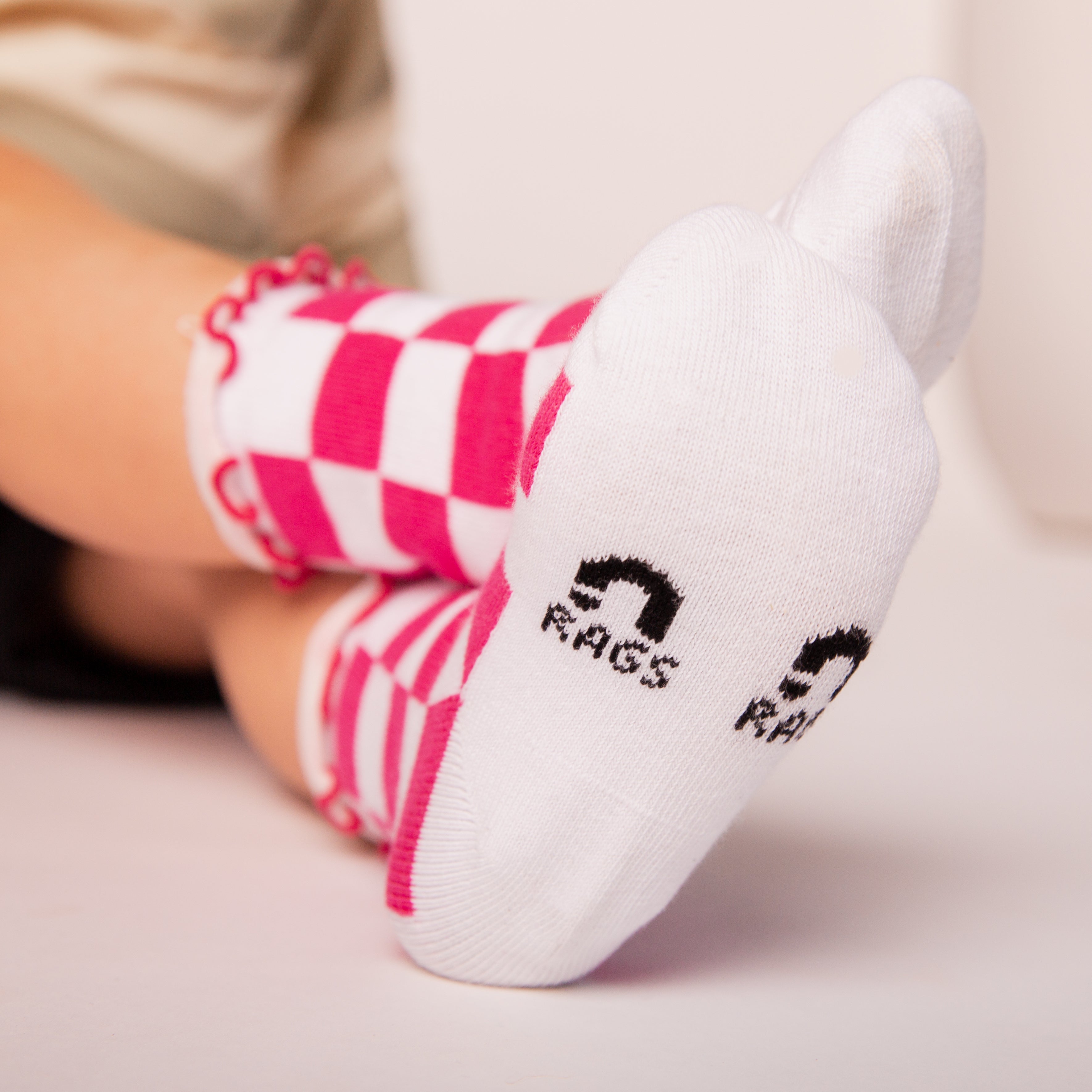 Crew Socks - Pink Check