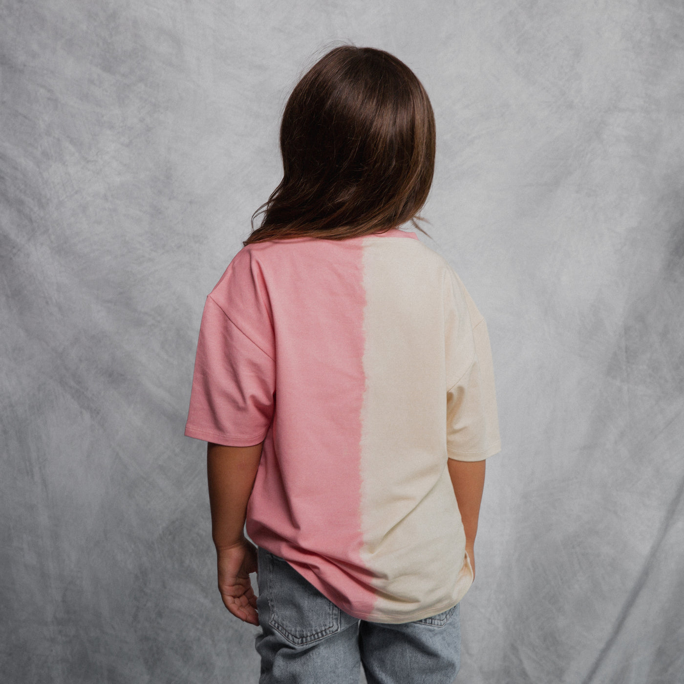 Drop Shoulder Tee - 'Skelly' - Pink & White