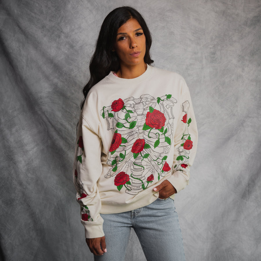 Adult Unisex Sweatshirt - Floral Skelly