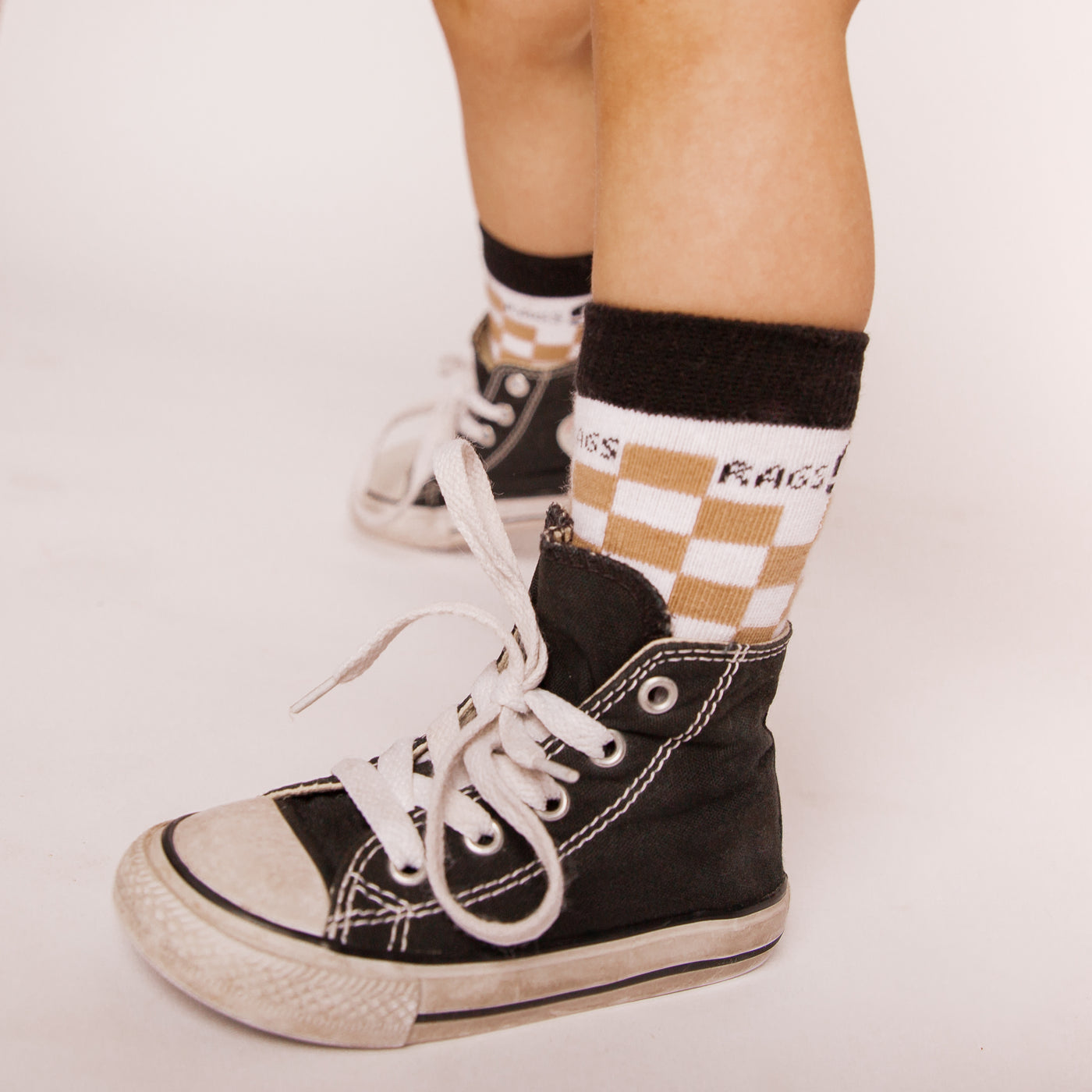 Crew Socks - Camel Check