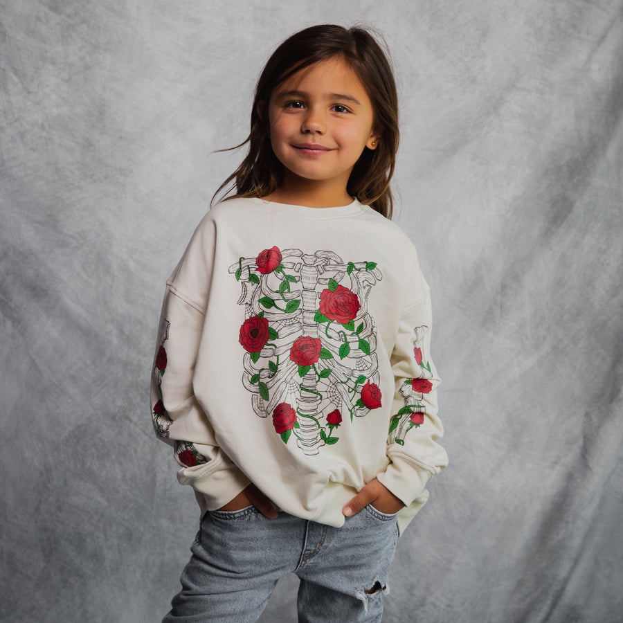 Kids Sweatshirt - Floral Skelly