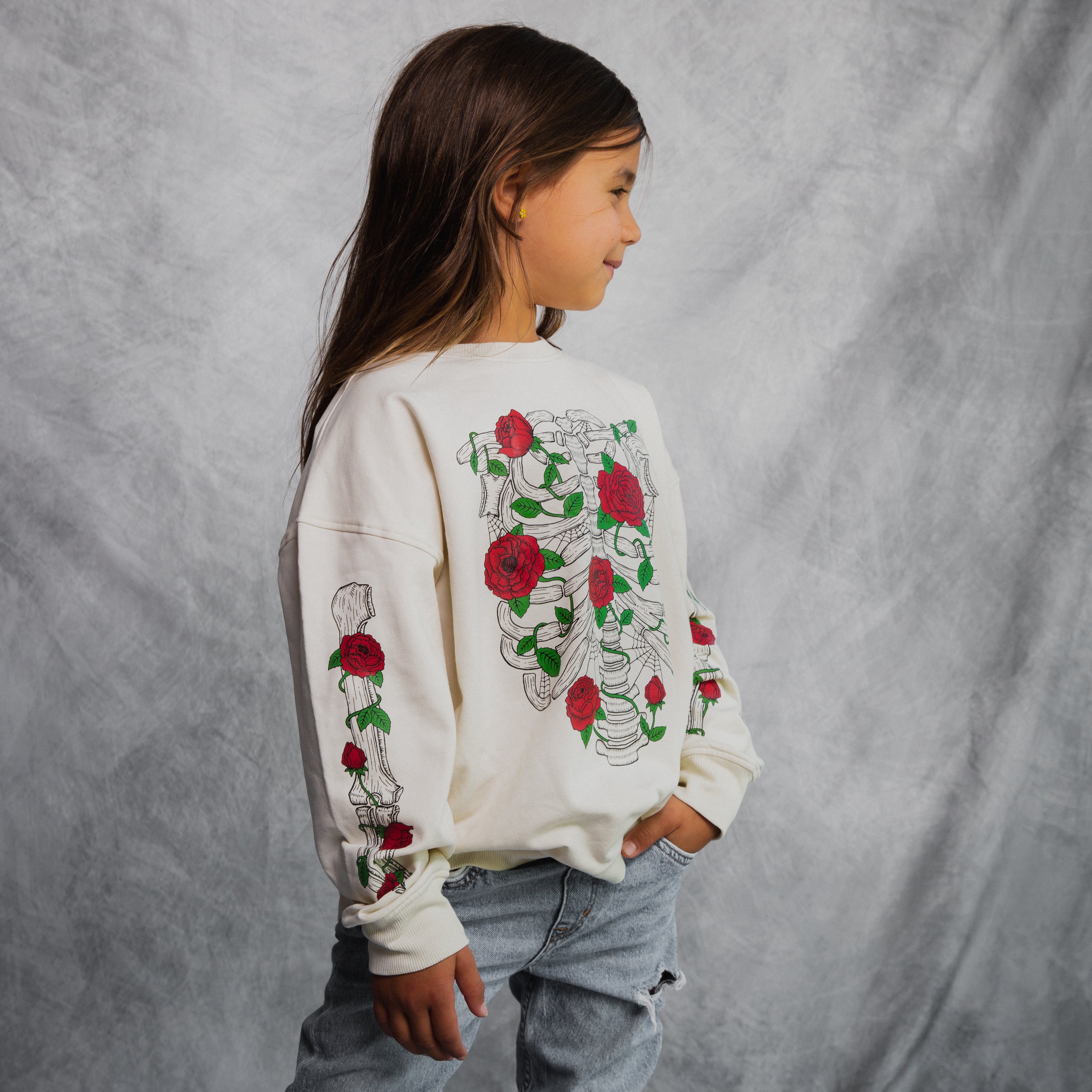 Crewneck - Floral Skelly