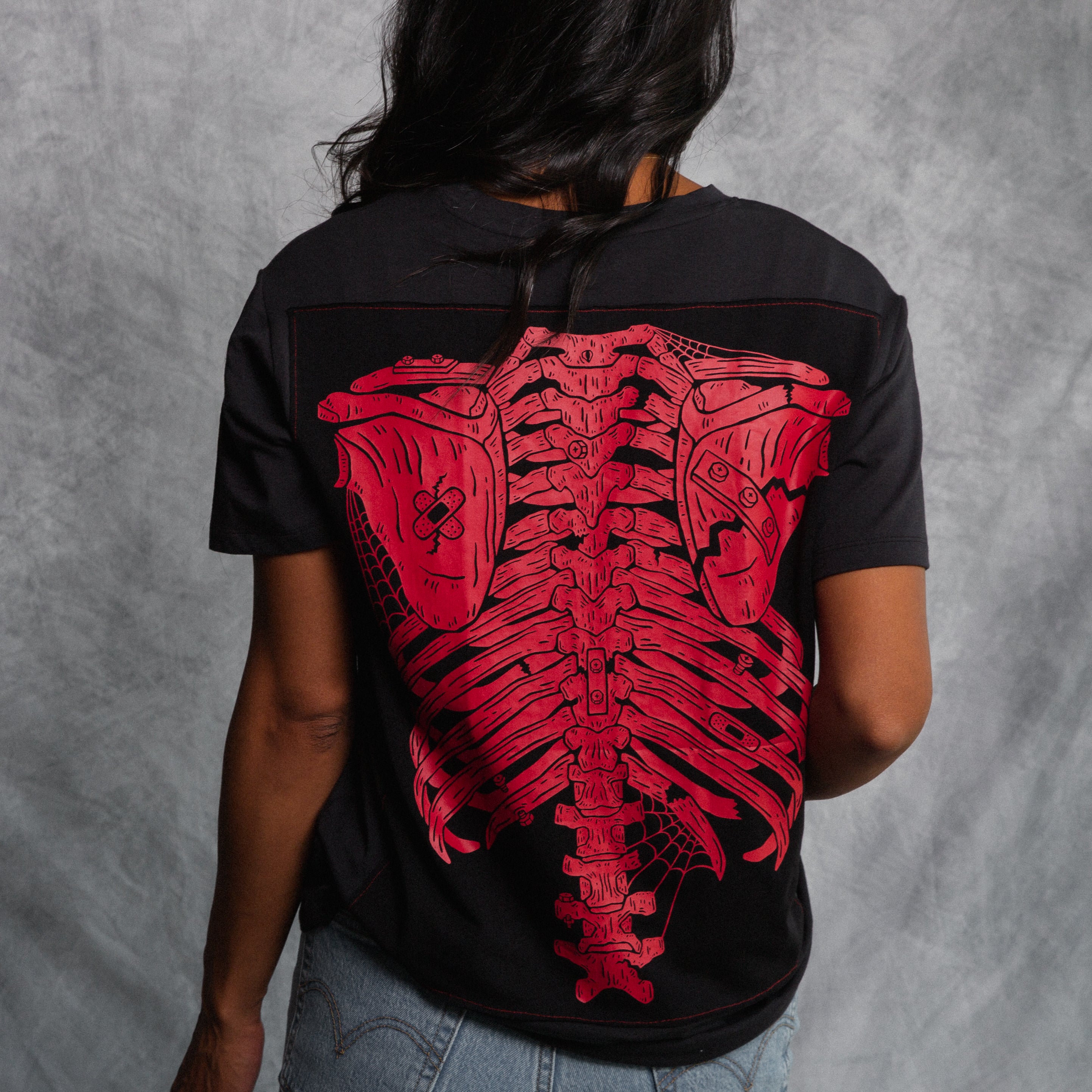 Adult Unisex Tee - ' Red Skelly'