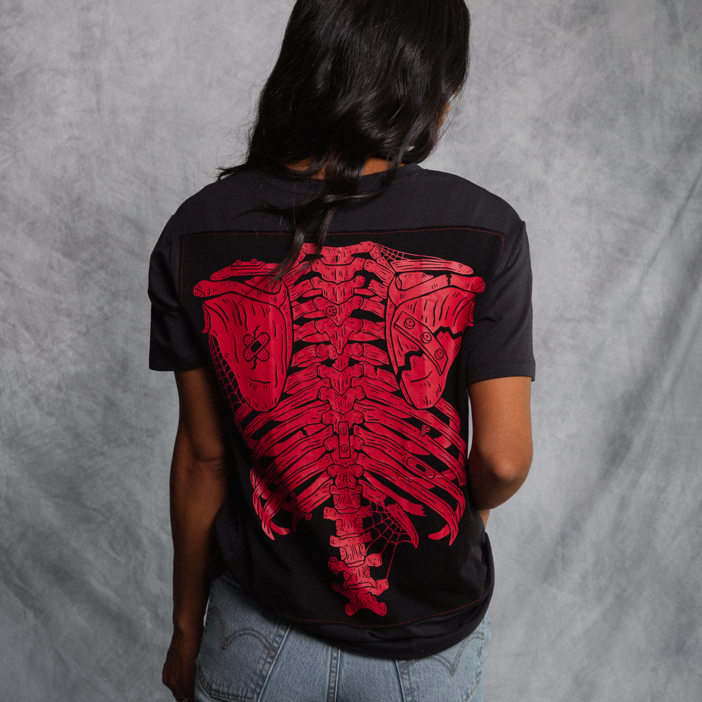 Adult Unisex Tee - ' Red Skelly'