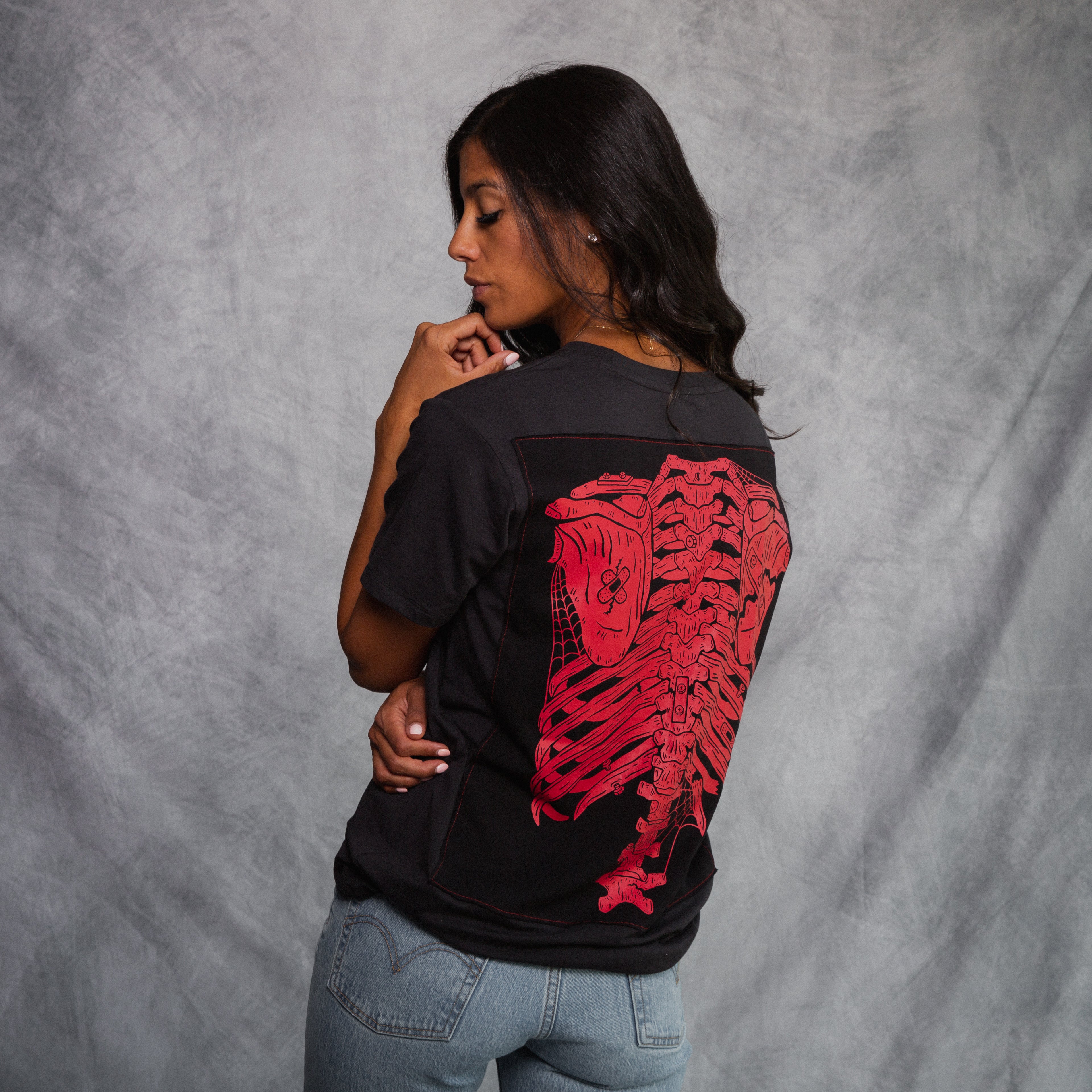 Adult Unisex Tee - ' Red Skelly'